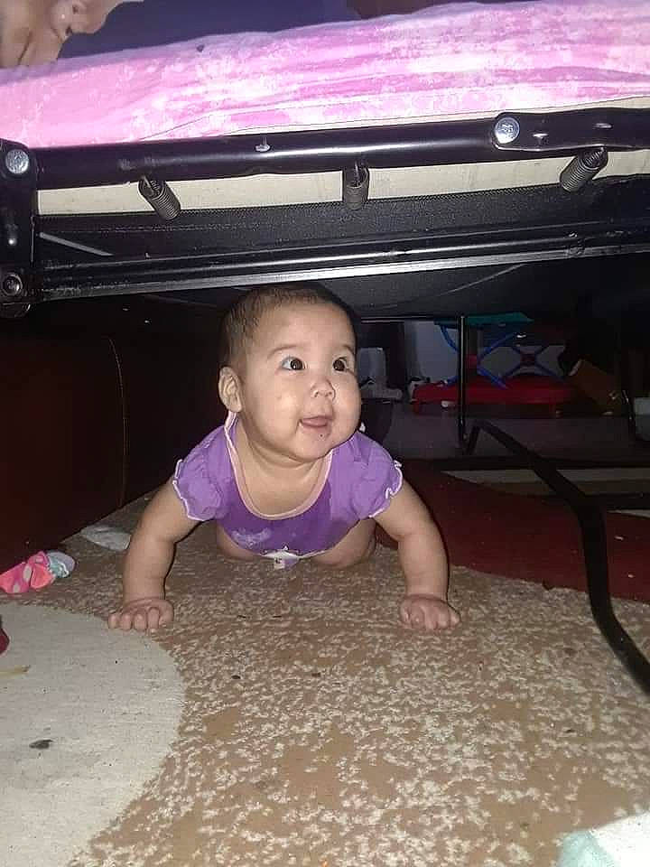 Cassandra is registered to the contest to win money with this photo: baby, child, fun, furniture, person, smile, toddler