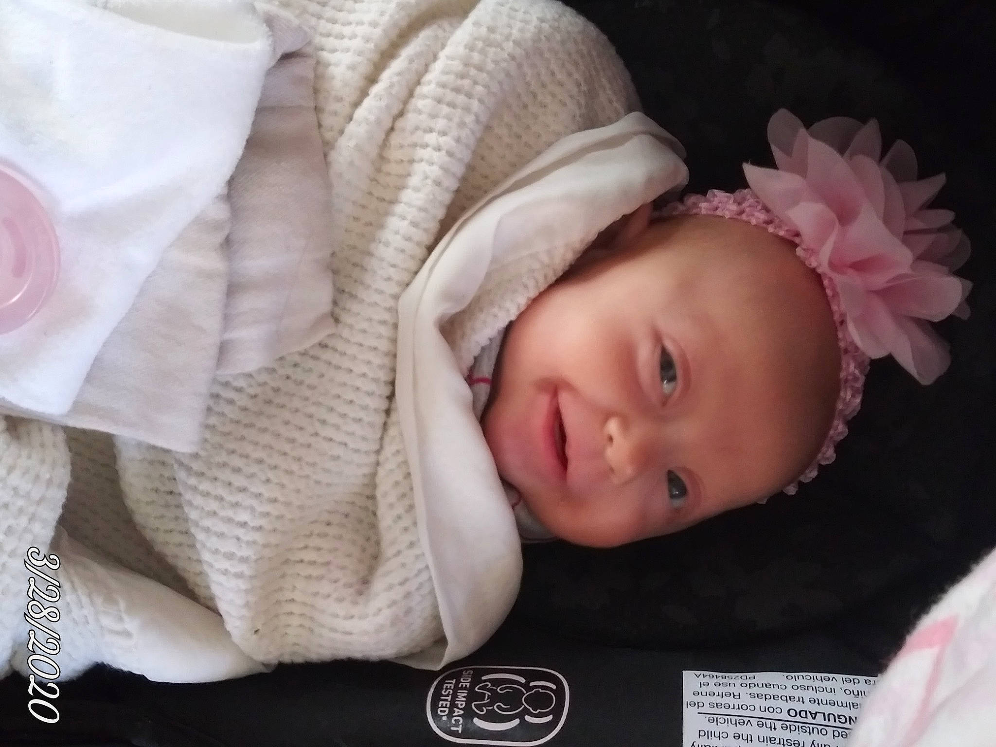 Autumn is registered to the contest to win money with this photo: baby, baby_sleeping, beauty, bonnet, cheek, child, fashion_accessory, hair_accessory, head, headgear, headwear, person, photography, pink, product, skin, smile, toddler