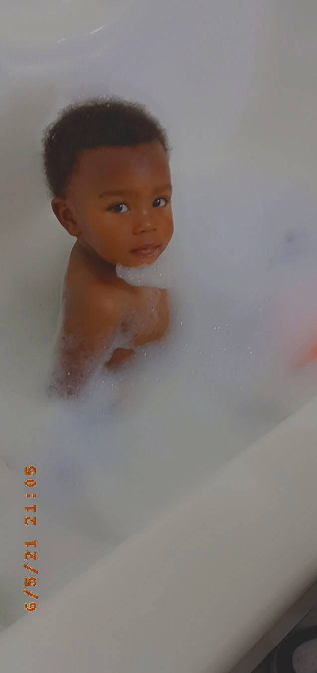 He'Zekiah joined the competition — help win amazing prizes! bathing, bathroom, bathtub, chest, eye, eyebrow, eyelash, face, fluid, foam, hair, head, human_body, iris, jaw, liquid, nose, person, plumbing, plumbing_fixture