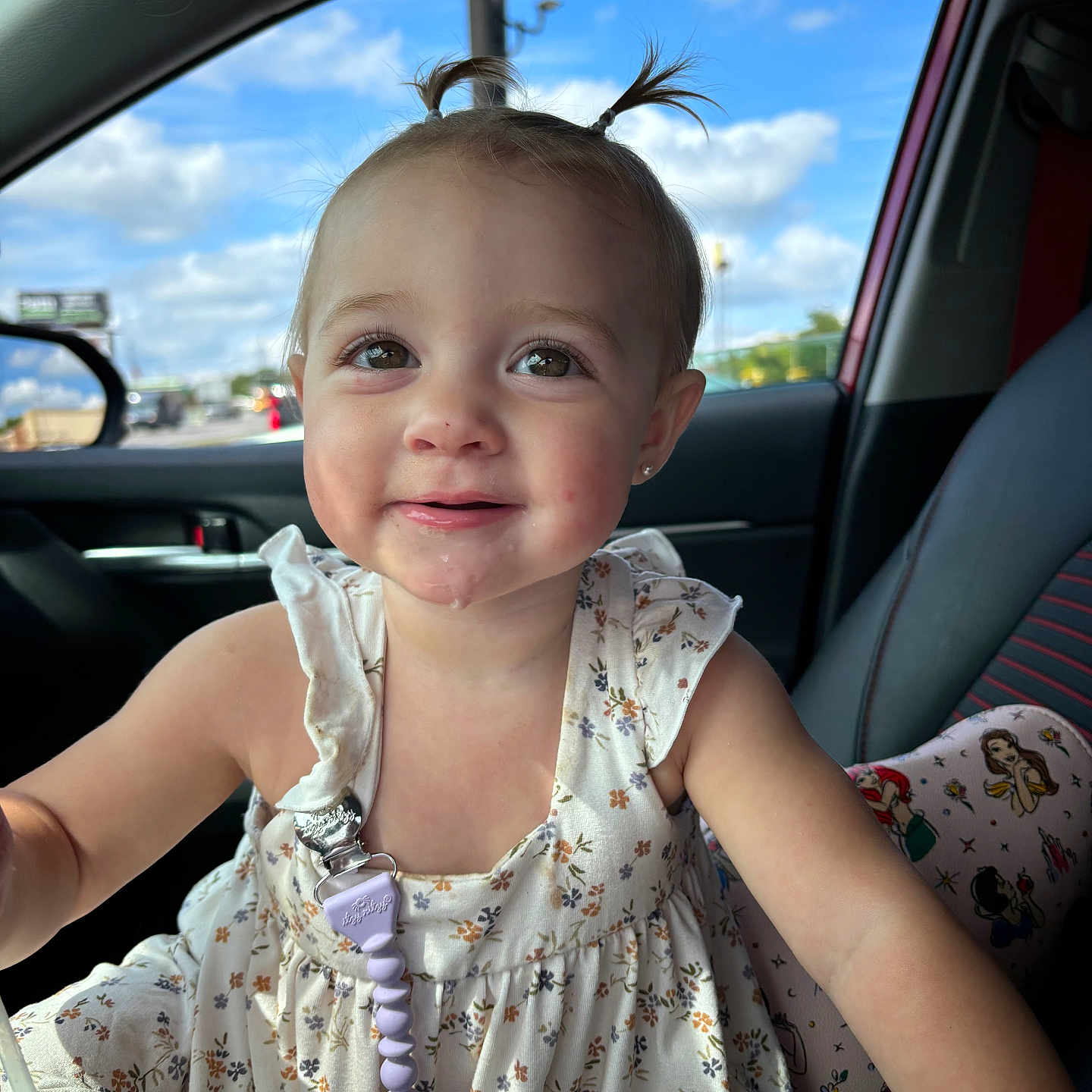 Arielle joined the competition — help win amazing prizes! alloywheel, baby, bodypart, car, carwheel, clothing, cushion, dress, face, finger, hand, head, homedecor, machine, person, photography, portrait, sitting, transportation, vehicle