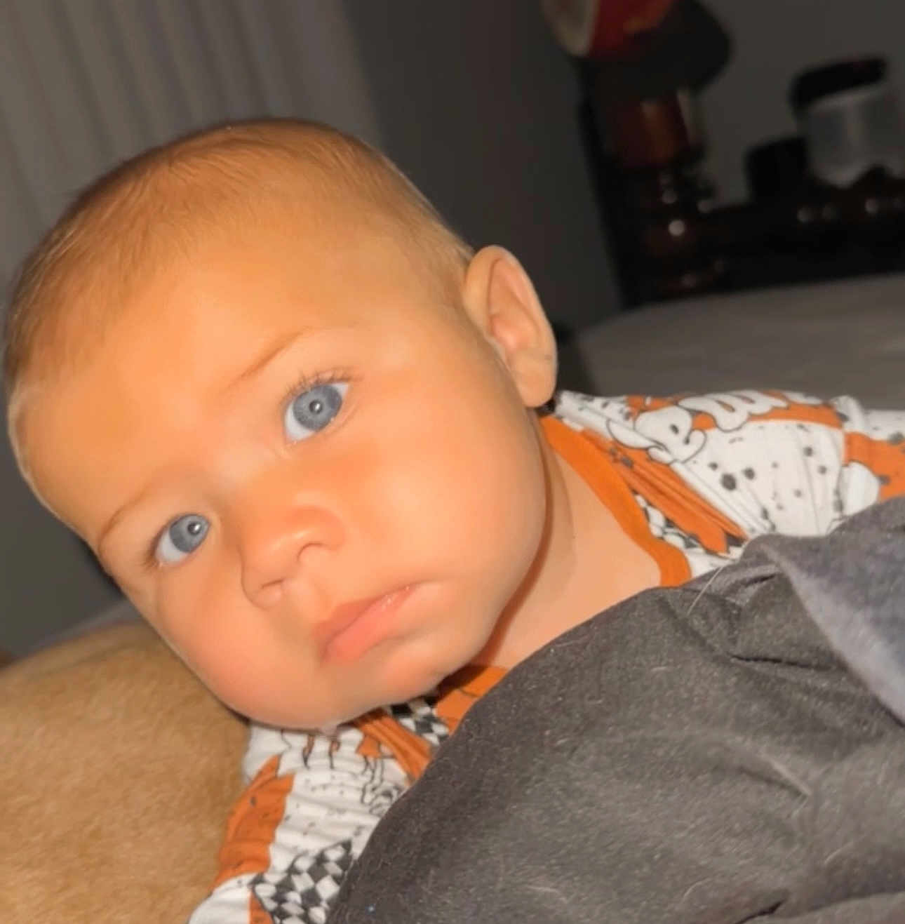 Walker joined the competition — help win amazing prizes! baby, blonde, crawling, face, hair, head, person, photography, portrait