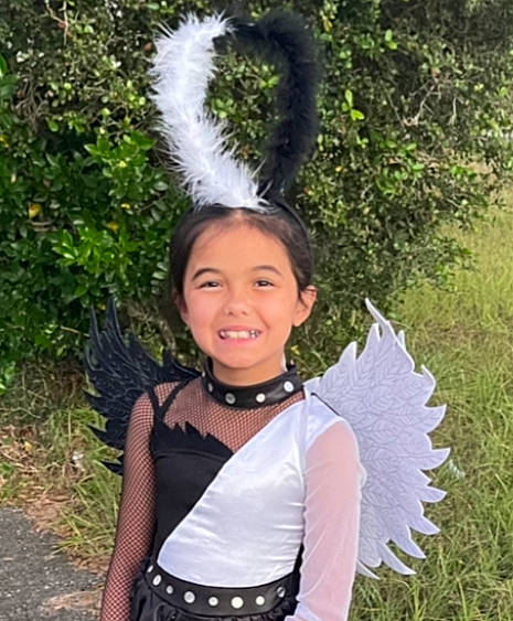 Alesia joined the competition — help win amazing prizes! beauty, black_hair, face, fashion_accessory, feather, formal_wear, glove, grass, happy, headpiece, jewellery, joy, long_hair, mythical_creature, necklace, person, plant, sleeve, smile, tree