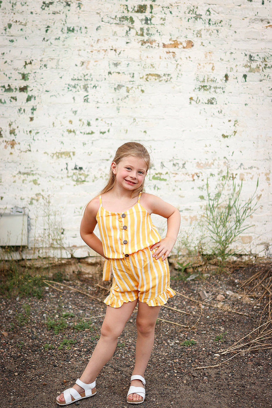 Mckinsley joined the competition — help win amazing prizes! asphalt, blond, child, flash_photography, fun, grass, happy, human_leg, joy, leaf, pattern, people_in_nature, person, plant, sandal, shoe, smile, soil, street_fashion, toddler