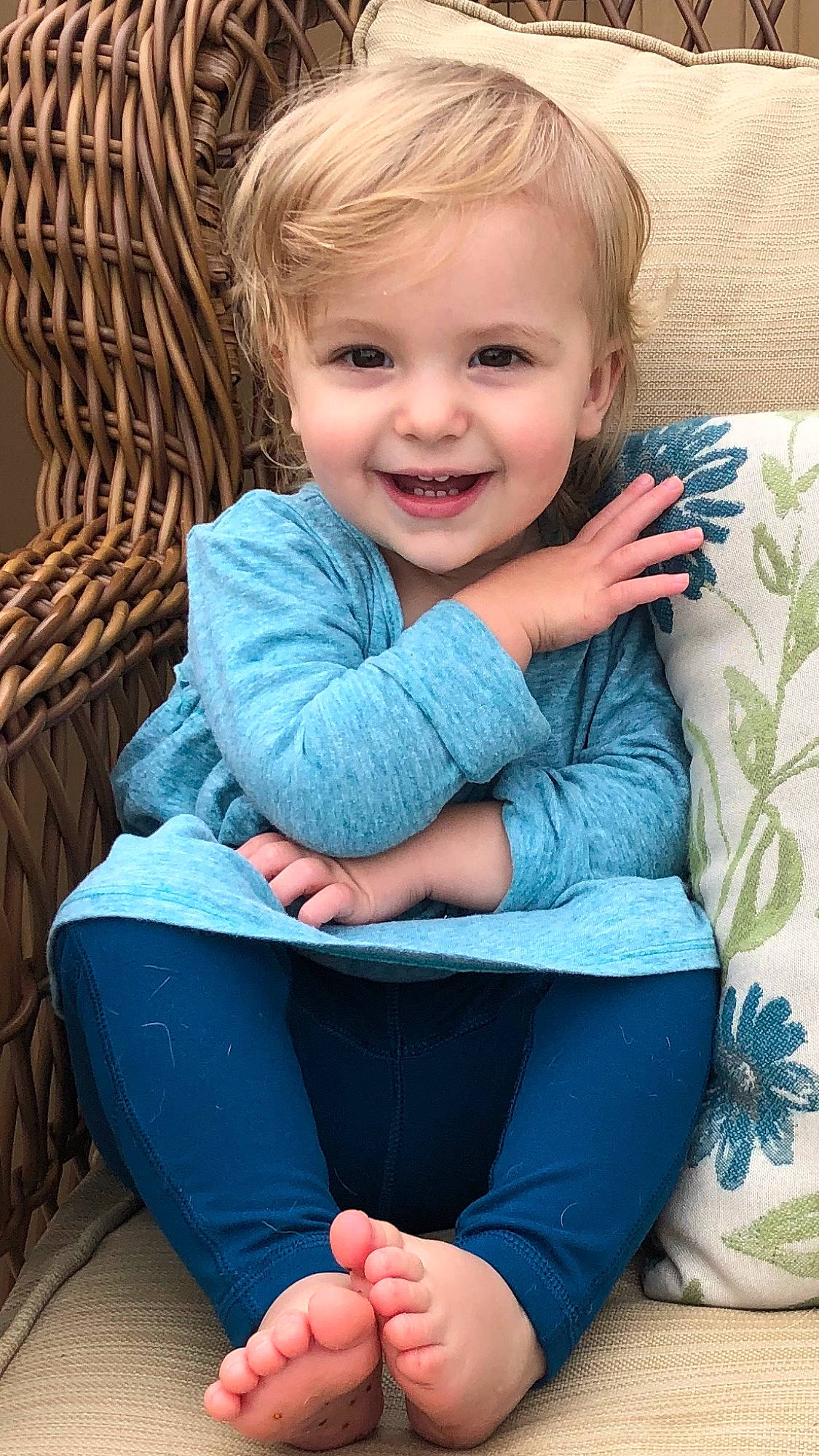 Allyson joined the competition — help win amazing prizes! arm, azure, baby_toddler_clothing, blue, clothing, eye, face, hair, hairstyle, hand, happy, iris, joint, joy, organ, person, photograph, skin, sleeve, smile