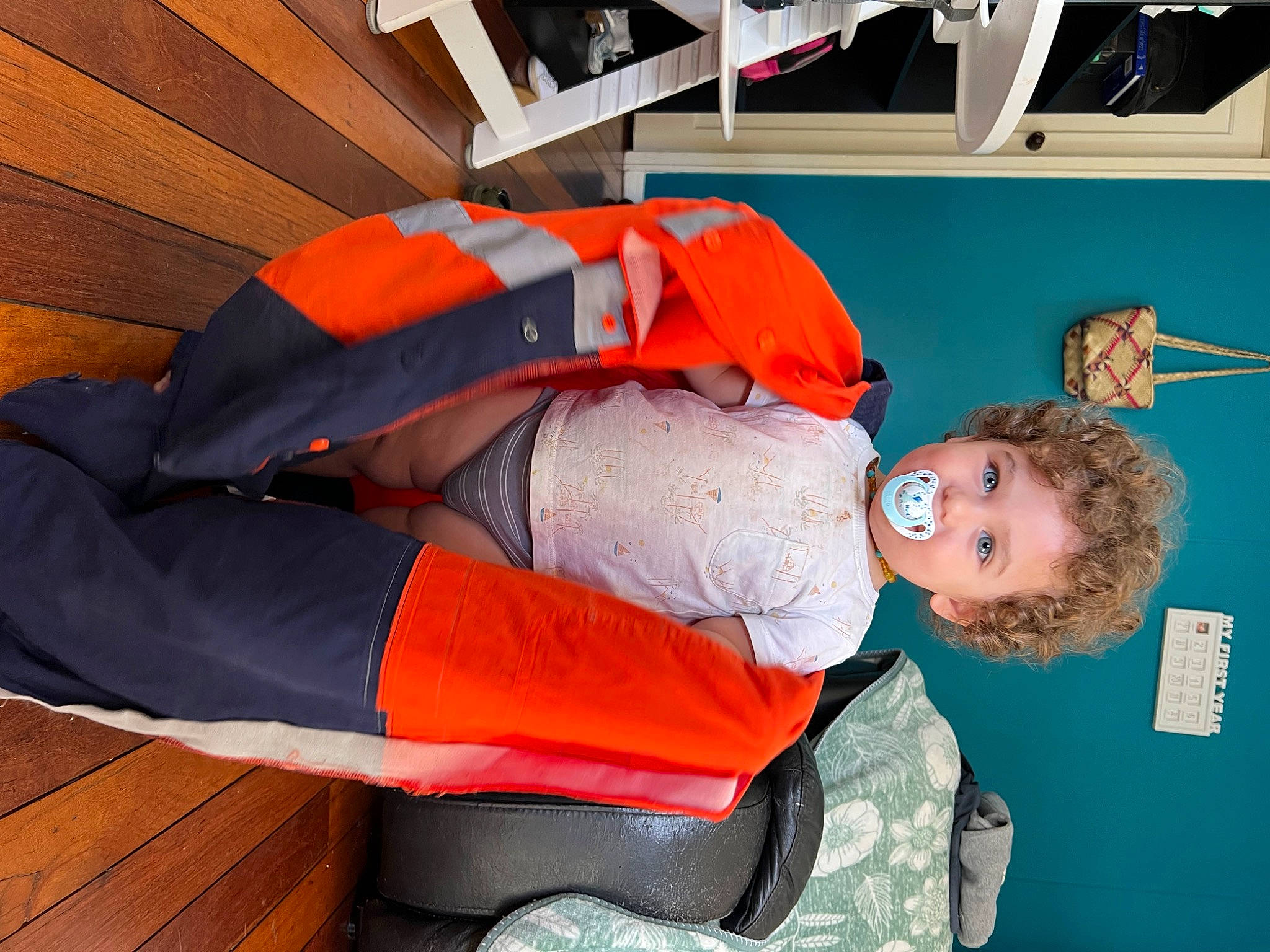 Elijah Carseldine joined the competition — help win amazing prizes! active_pants, baby, child, cleanliness, comfort, costume, electric_blue, fun, hat, knee, orange, person, room, sleeve, toddler