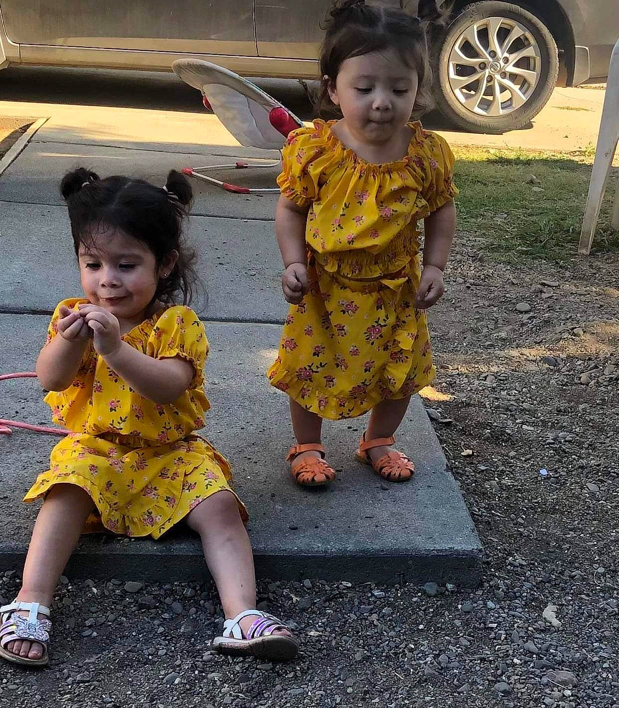 Areli joined the competition — help win amazing prizes! automotive_tire, car, child, fun, hairstyle, happy, head, leaf, morning, person, photograph, plant, sandal, skin, smile, standing, tire, toddler, vertebrate, wheel