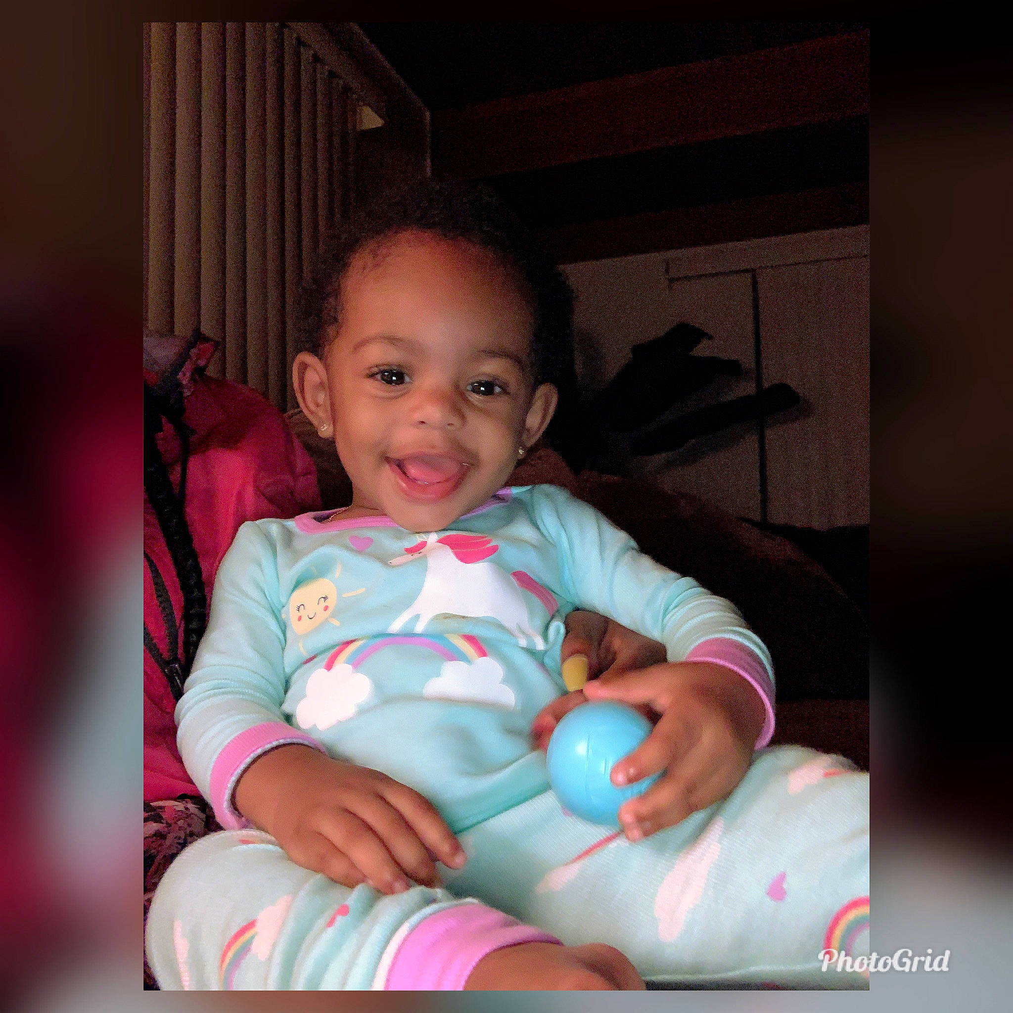 Dallas joined the competition — help win amazing prizes! baby, beauty, cheek, child, daughter, eye, face, happy, head, iris, people, person, pink, play, sitting, skin, smile, toddler