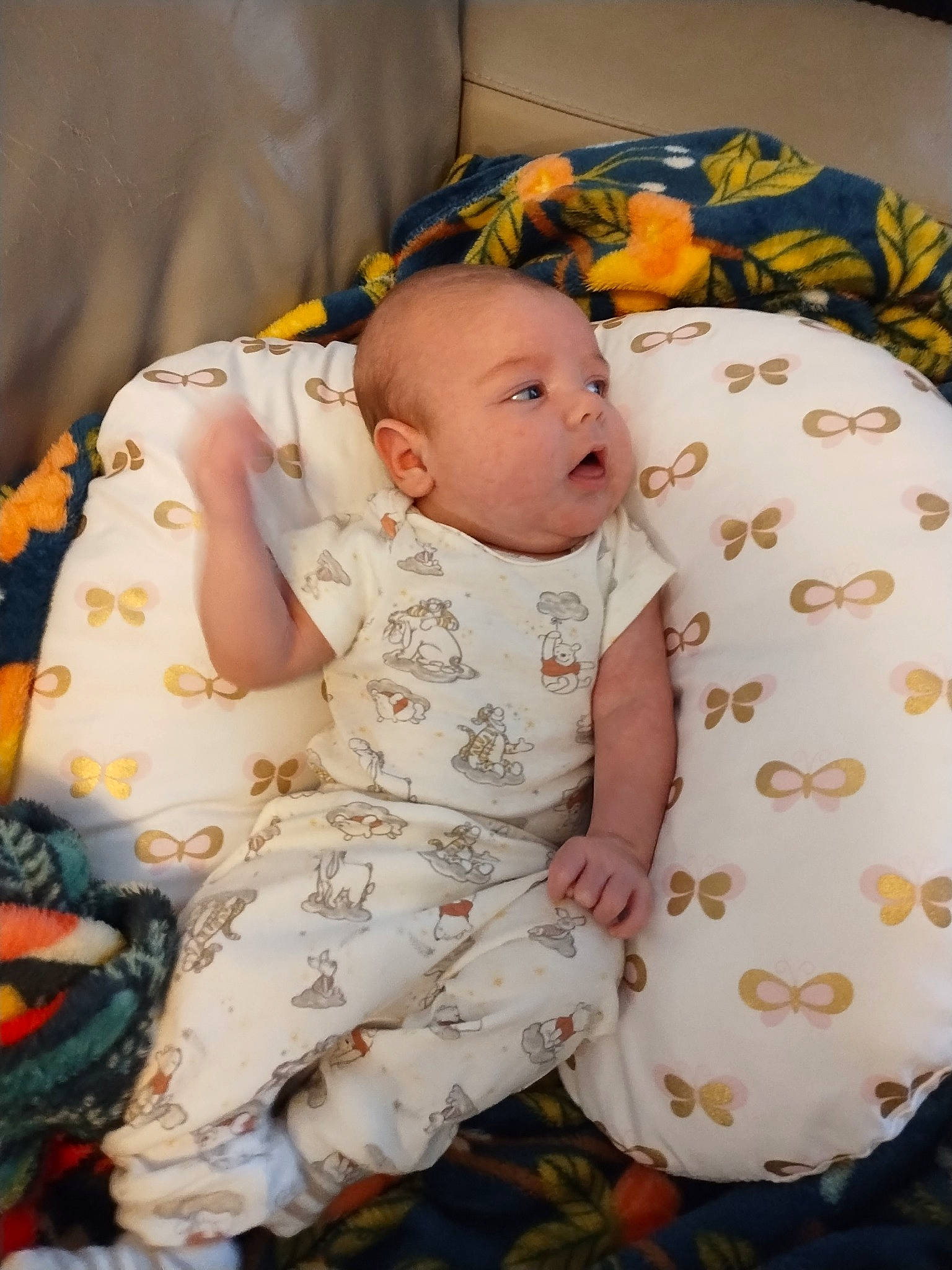 Rebecca is registered to the contest to win money with this photo: baby, baby_products, baby_safety, baby_sleeping, baby_toddler_clothing, bedding, bedtime, cheek, child, comfort, foot, happy, head, linens, pattern, person, room, sitting, sleep, sleeve