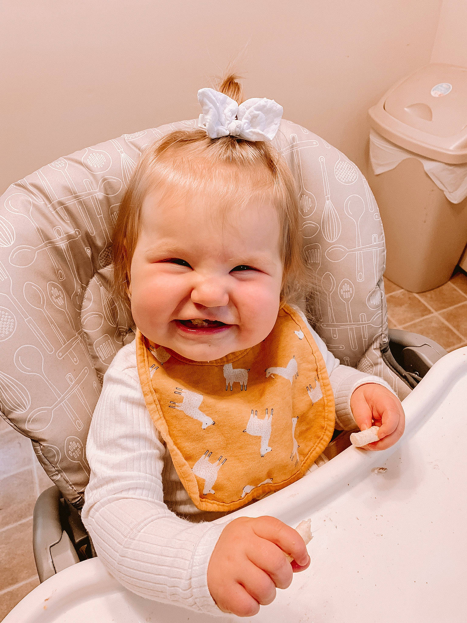 Holland joined the competition — help win amazing prizes! baby, baby_laughing, baby_products, baby_toddler_clothing, bib, cheek, child, comfort, fashion_accessory, fun, happy, laugh, peach, person, pink, sitting, skin, sleeve, smile, toddler