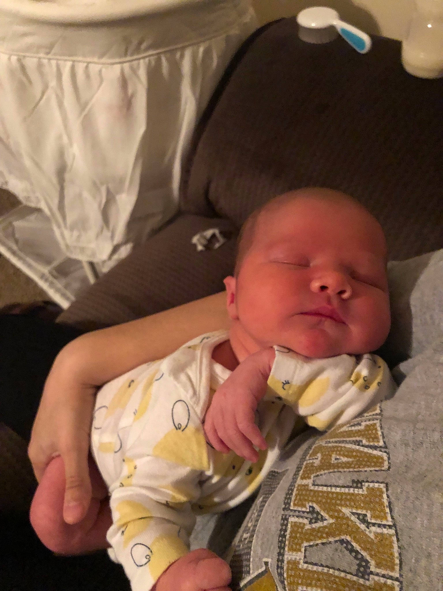 Waylon is registered to the contest to win money with this photo: bedtime, cheek, child, day, ear, finger, hand, infant, mouth, nose, person, product, sleep, toddler