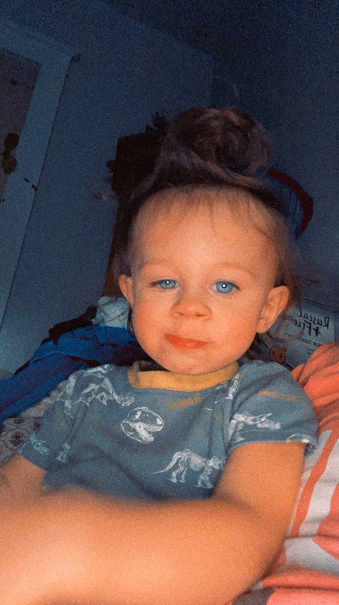 Asher is registered to the contest to win money with this photo: baby_toddler_clothing, black_hair, cheek, cool, ear, eye, eyebrow, eyelash, flash_photography, forehead, hairstyle, happy, iris, lip, mouth, neck, nose, person, skin, smile