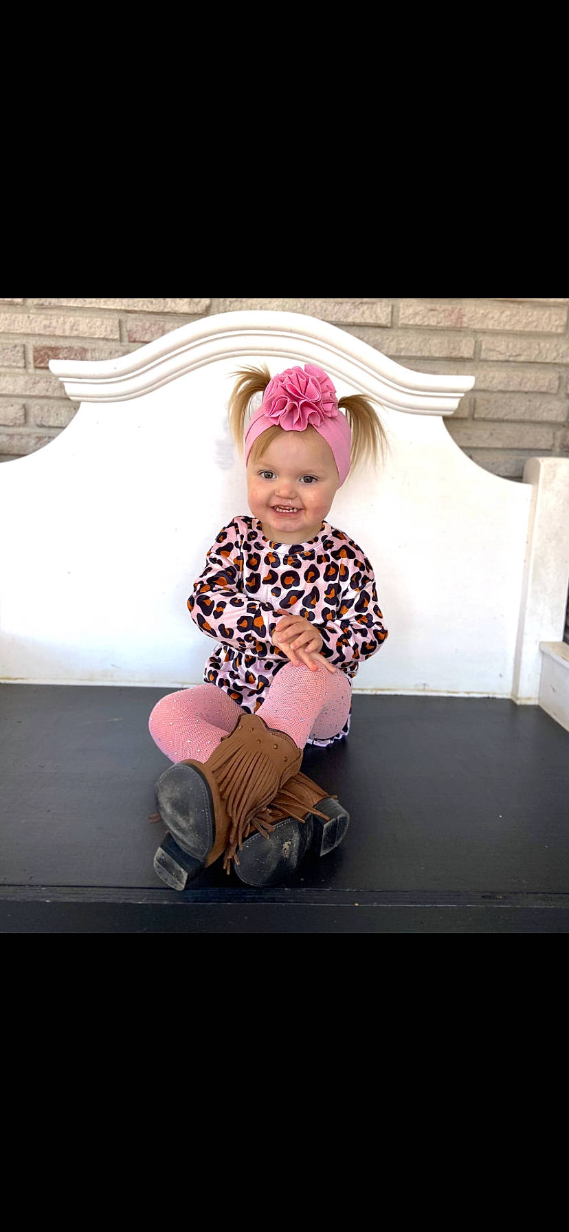 Saige joined the competition — help win amazing prizes! baby, baby_toddler_clothing, beauty, child, fashion_design, flash_photography, fun, happy, hat, headwear, joy, knee, magenta, pattern, person, pink, shoe, shoulder, sleeve, smile