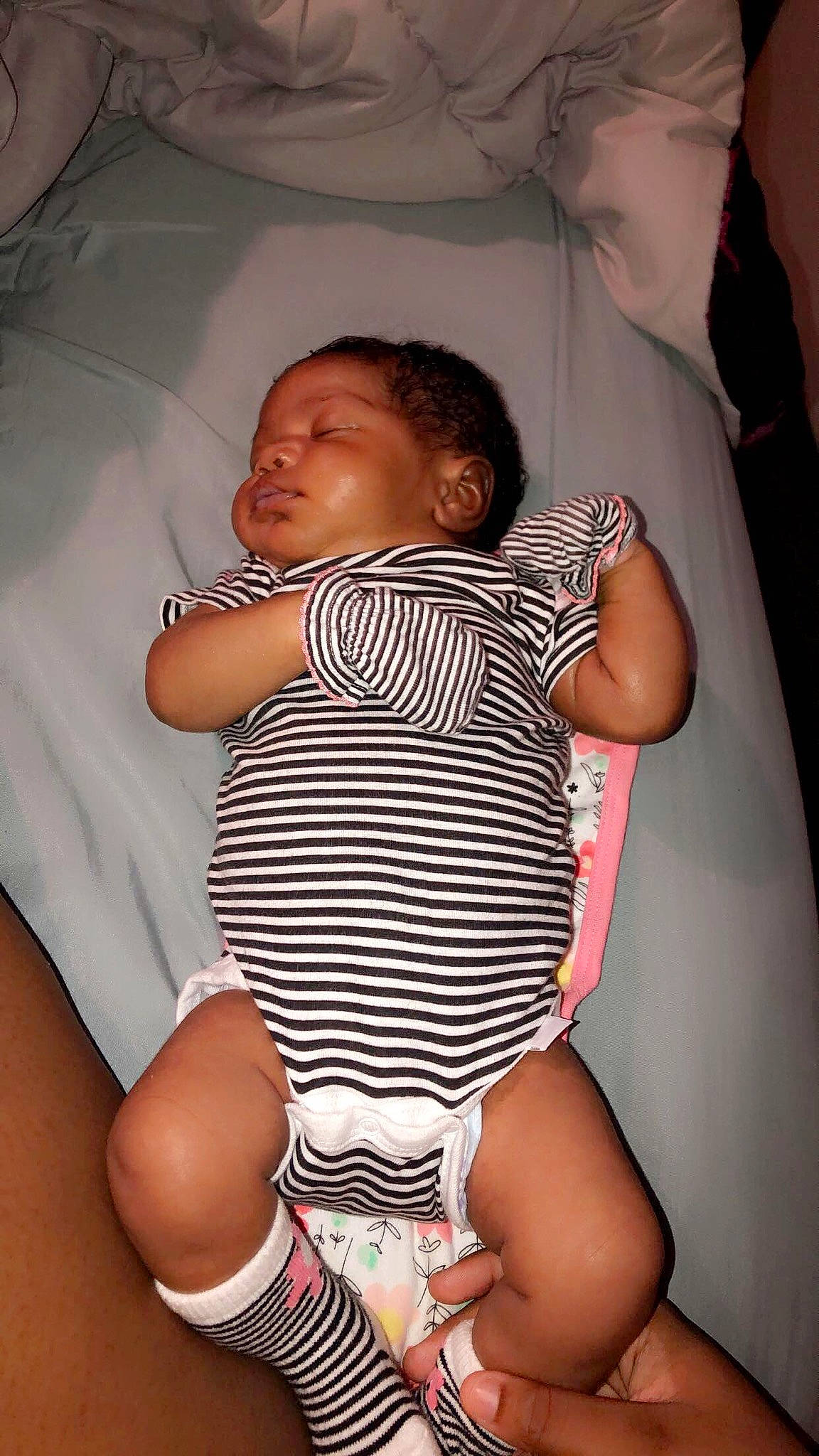 Kamiyah joined the competition — help win amazing prizes! arm, baby, baby_sleeping, baby_toddler_clothing, cheek, chest, comfort, eye, finger, human_body, joint, leg, mouth, nose, organ, person, skin, stomach, thigh, thumb
