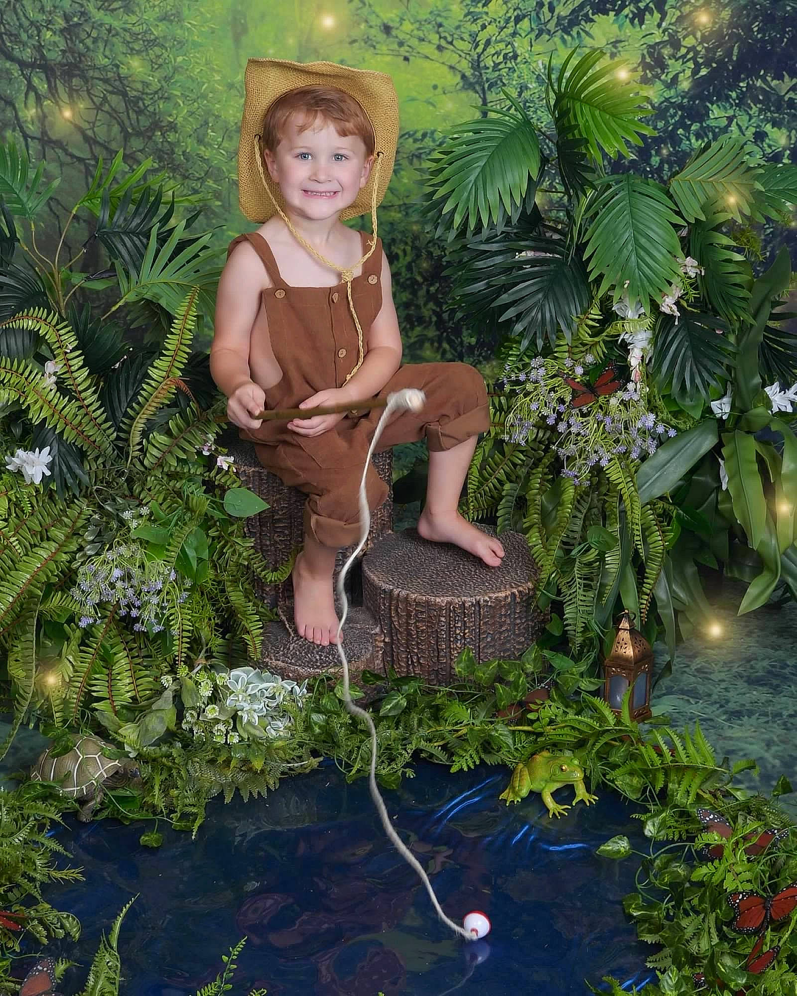 Jackson is registered to the contest to win money with this photo: adaptation, botany, branch, fictional_character, forest, garden, grass, herb, joy, jungle, landscape, lawn_ornament, leaf, people_in_nature, person, plant, rainforest, shrub, sitting, sun_hat