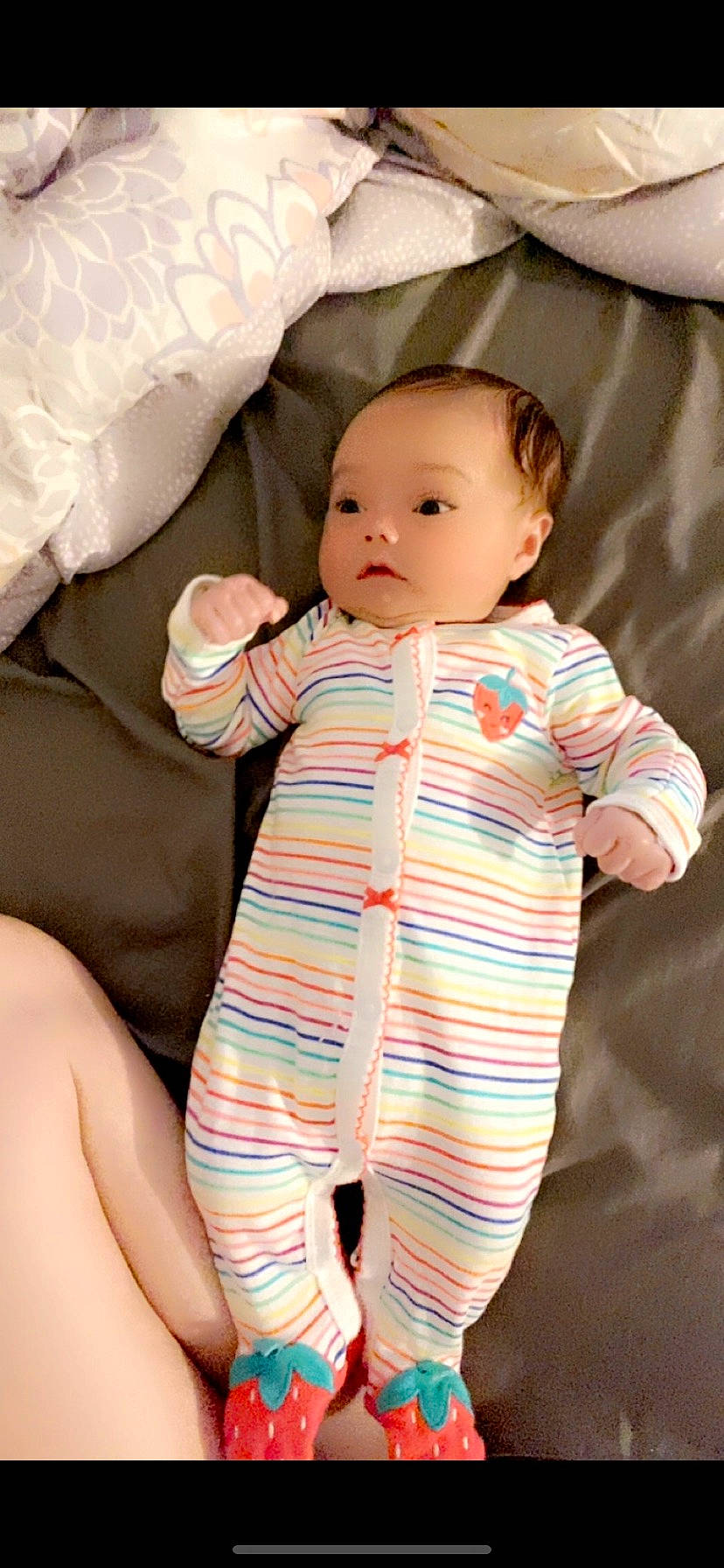 Kyloni joined the competition — help win amazing prizes! baby, baby_toddler_clothing, cheek, child, collar, comfort, elbow, eye, finger, gesture, iris, linens, lip, neck, pattern, person, pink, skin, sleeve, textile