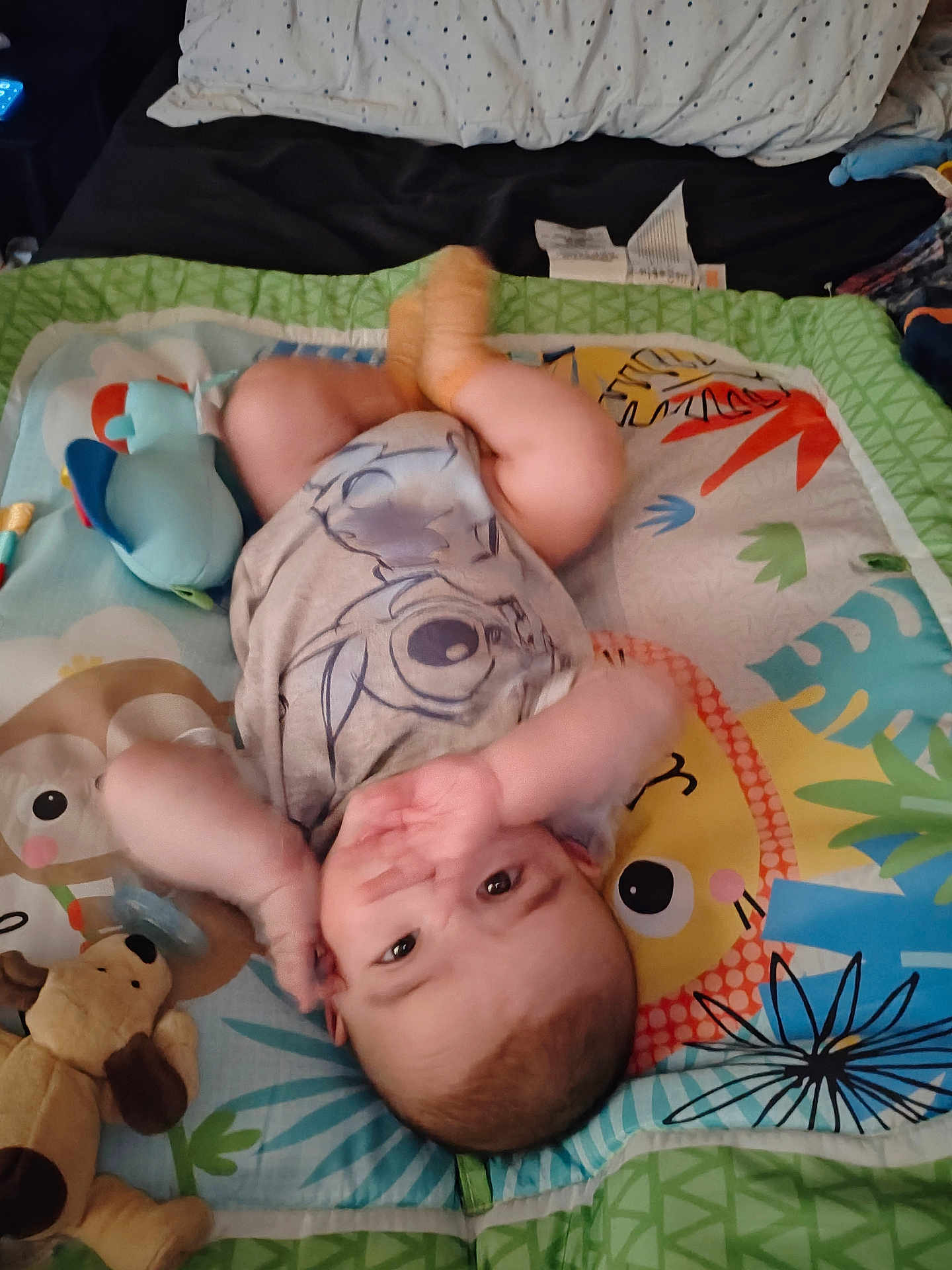 Landen joined the competition — help win amazing prizes! baby, bed, blanket, bodypart, crib, cushion, face, finger, furniture, hand, head, homedecor, infantbed, newborn, person, photography, portrait, quilt, teddybear, toy