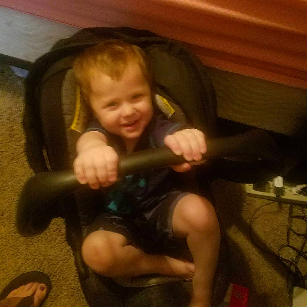 Liam joined the competition — help win amazing prizes! child, fun, leg, person, sitting, smile, toddler