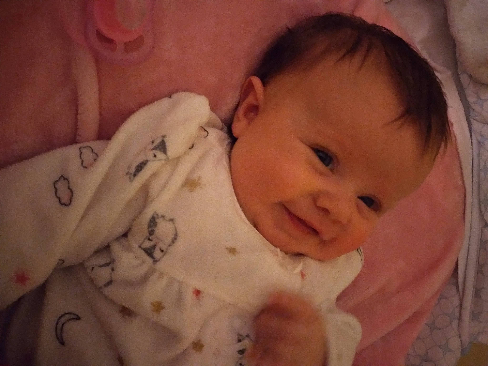 Ravyn joined the competition — help win amazing prizes! baby, baby_products, baby_toddler_clothing, cheek, child, comfort, eyebrow, facial_expression, forehead, human, iris, linens, lip, nightwear, organ, person, skin, sleeve, toddler