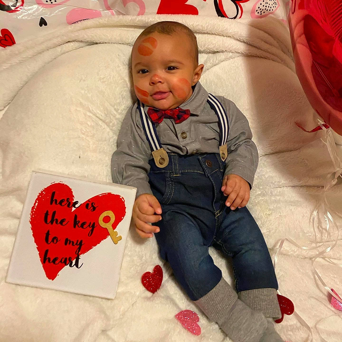 William Jr joined the competition — help win amazing prizes! baby, carmine, cheek, child, cool, finger, fun, happy, heart, holiday, love, organ, outerwear, person, play, product, red, smile, textile, toddler