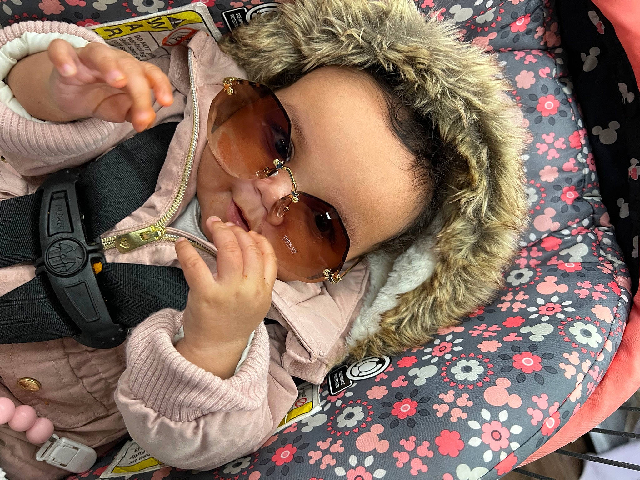 Armoni is registered to the contest to win money with this photo: child, eyelash, eyewear, fashion_accessory, finger, fun, gesture, goggles, happy, lip, mouth, nail, nose, pattern, person, selfie, skin, sunglasses, thumb, toddler