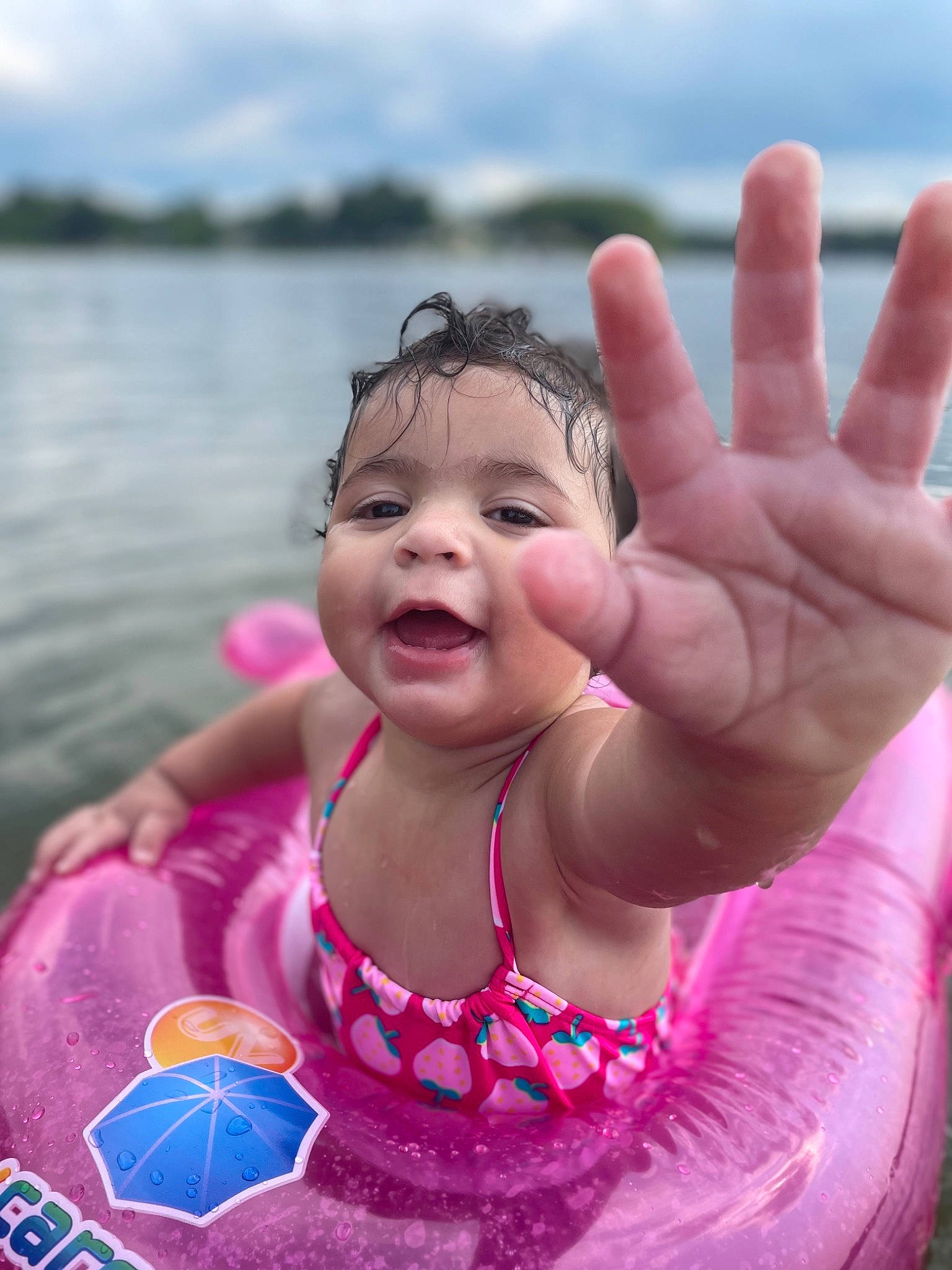 Amariana joined the competition — help win amazing prizes! body_of_water, child, cloud, finger, fun, gesture, hand, happy, leisure, people_in_nature, person, personal_protective_equipment, pink, recreation, skin, sky, smile, summer, swimwear, toddler