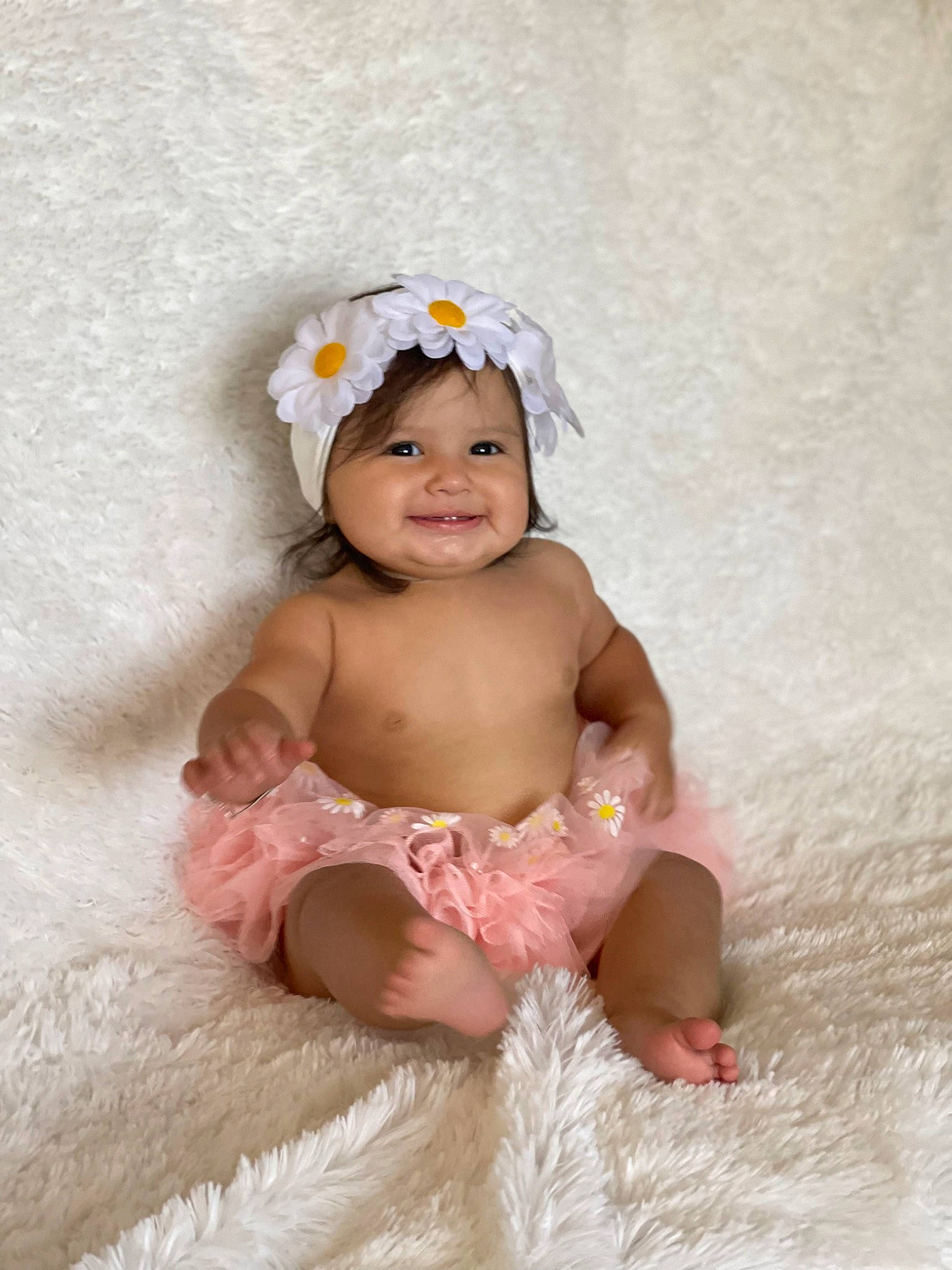 Rachel joined the competition — help win amazing prizes! baby, baby_toddler_clothing, cheek, child, embellishment, eye, fashion_accessory, flash_photography, foot, fun, hair_accessory, happy, hat, headband, headpiece, headwear, joy, person, petal, sitting