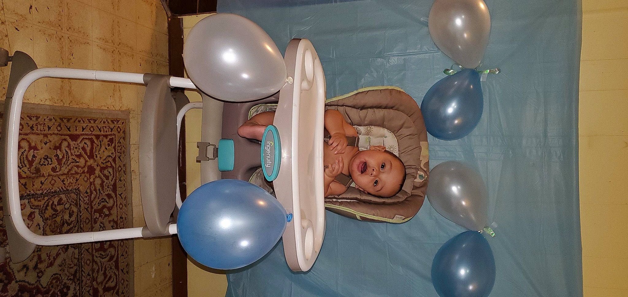 Mateo is registered to the contest to win money with this photo: baby_toys, balloon, party_supply, person, toy
