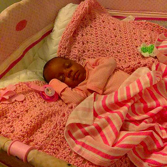 Demi is registered to the contest to win money with this photo: baby_products, bed, bed_sheet, bedding, bedtime, child, flooring, furniture, infant, infant_bed, linens, mattress, nap, pink, product, room, skin, sleep, textile, toddler