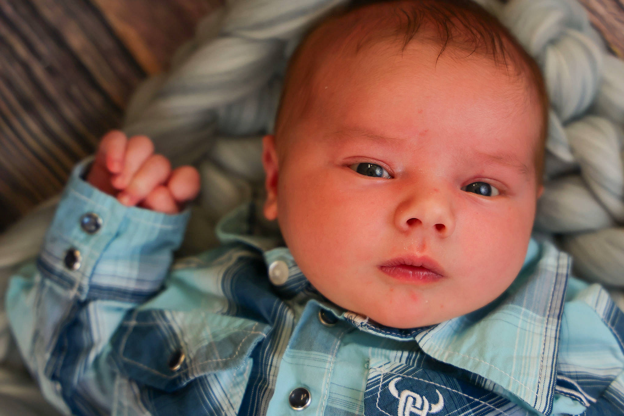 Brian is registered to the contest to win money with this photo: baby, baby_toddler_clothing, cheek, child, collar, ear, eye, eyelash, finger, gesture, head, iris, lip, mouth, nose, organ, people, person, skin, sleeve