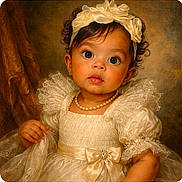 Emarelys joined the competition — help win amazing prizes! adorable, baby, child, curly_hair, cute, dress, elegant, face, fashion, flower, hand, headband, lace, pearl_necklace, portrait, pose, skin, smile, studio, wide_eyes