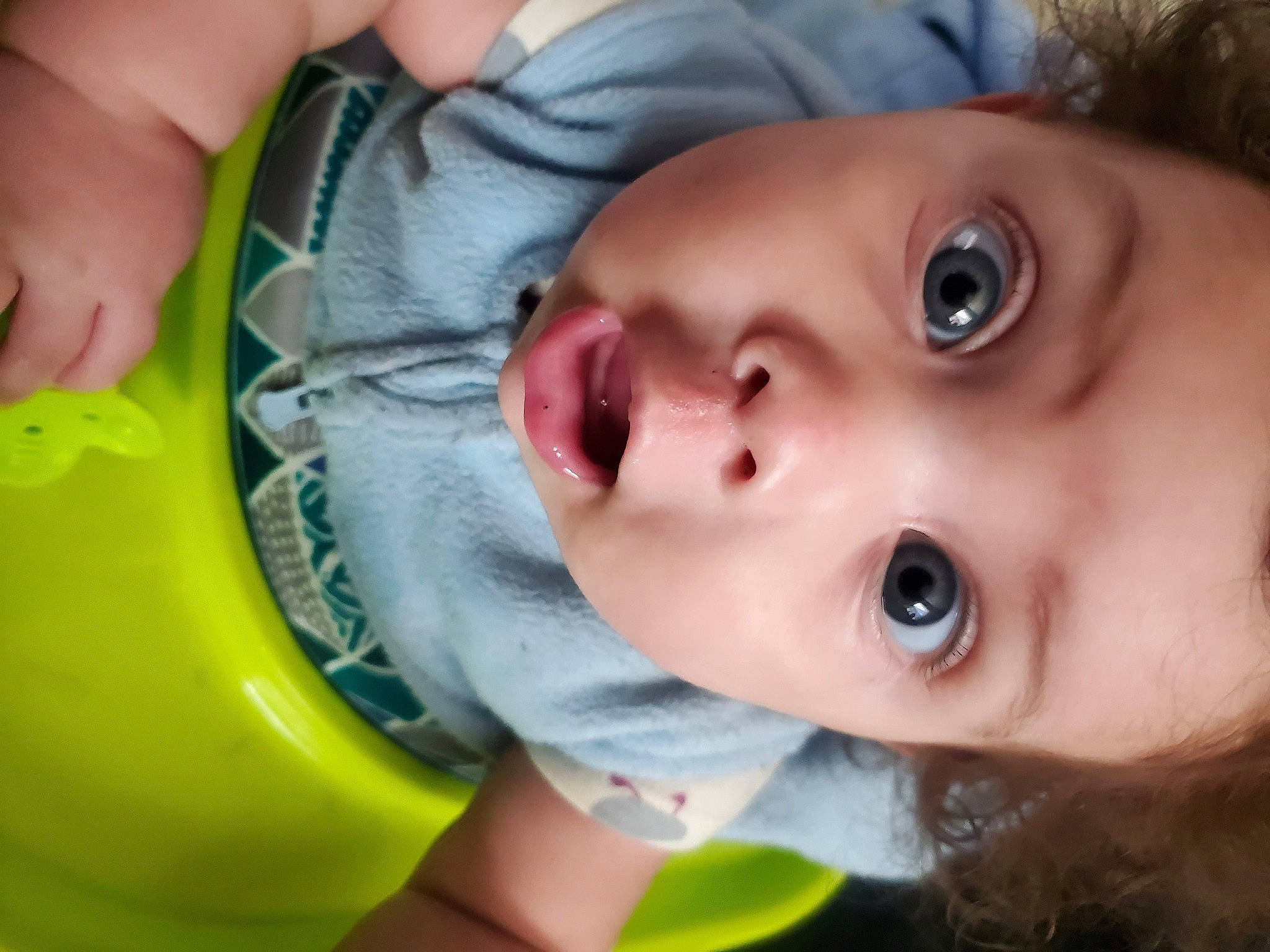 Lanna is registered to the contest to win money with this photo: baby, baby_products, baby_toddler_clothing, cheek, child, close_up, drinkware, eyelash, fun, grass, happy, iris, lip, mouth, nose, person, product, skin, surprise, thumb