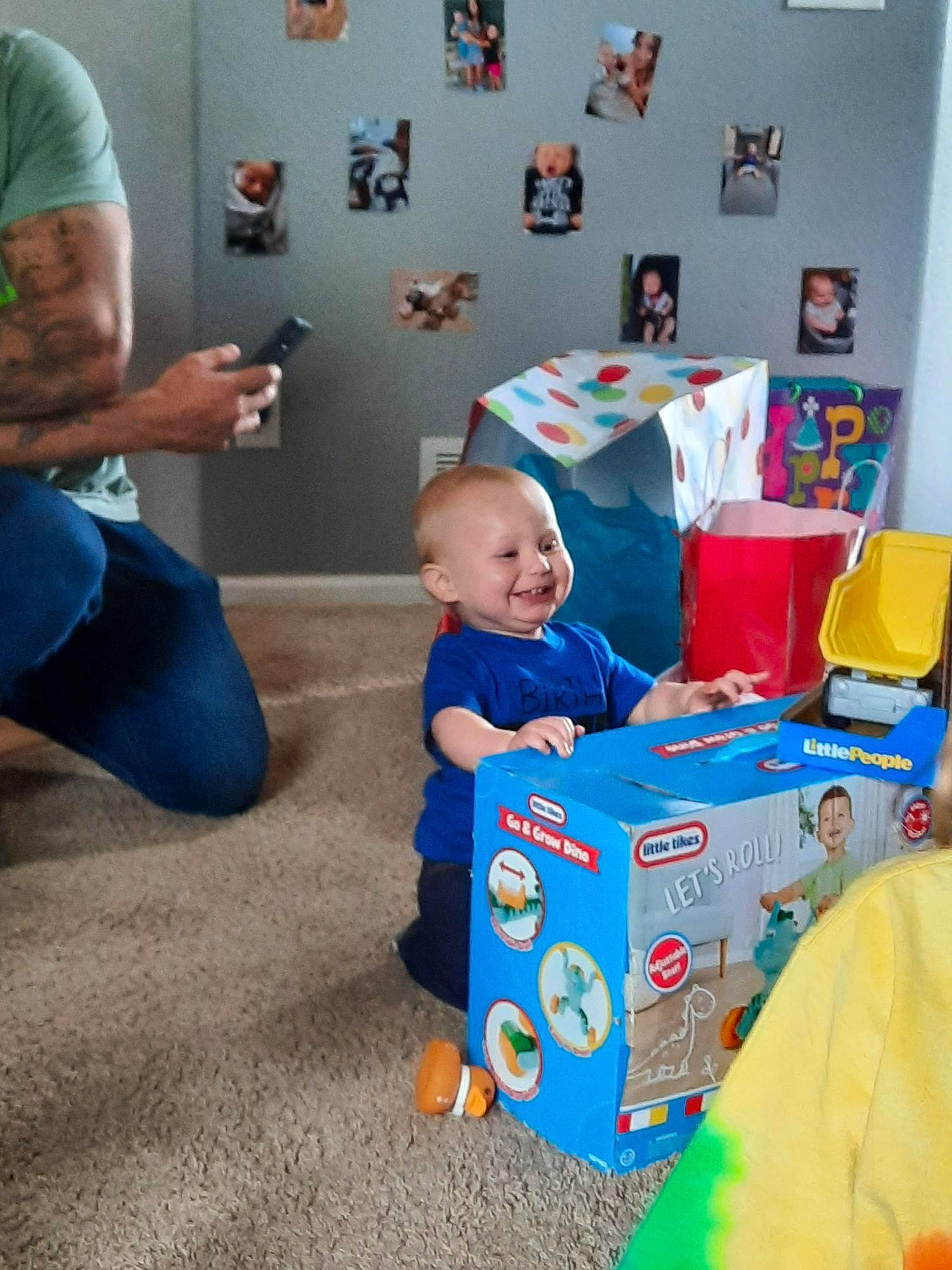 Knox joined the competition — help win amazing prizes! baby, baby_playing_with_toys, baby_products, baby_toddler_clothing, baby_toys, child, event, flooring, fun, holiday, joy, leisure, party, person, play, room, sitting, smile, t_shirt, toddler