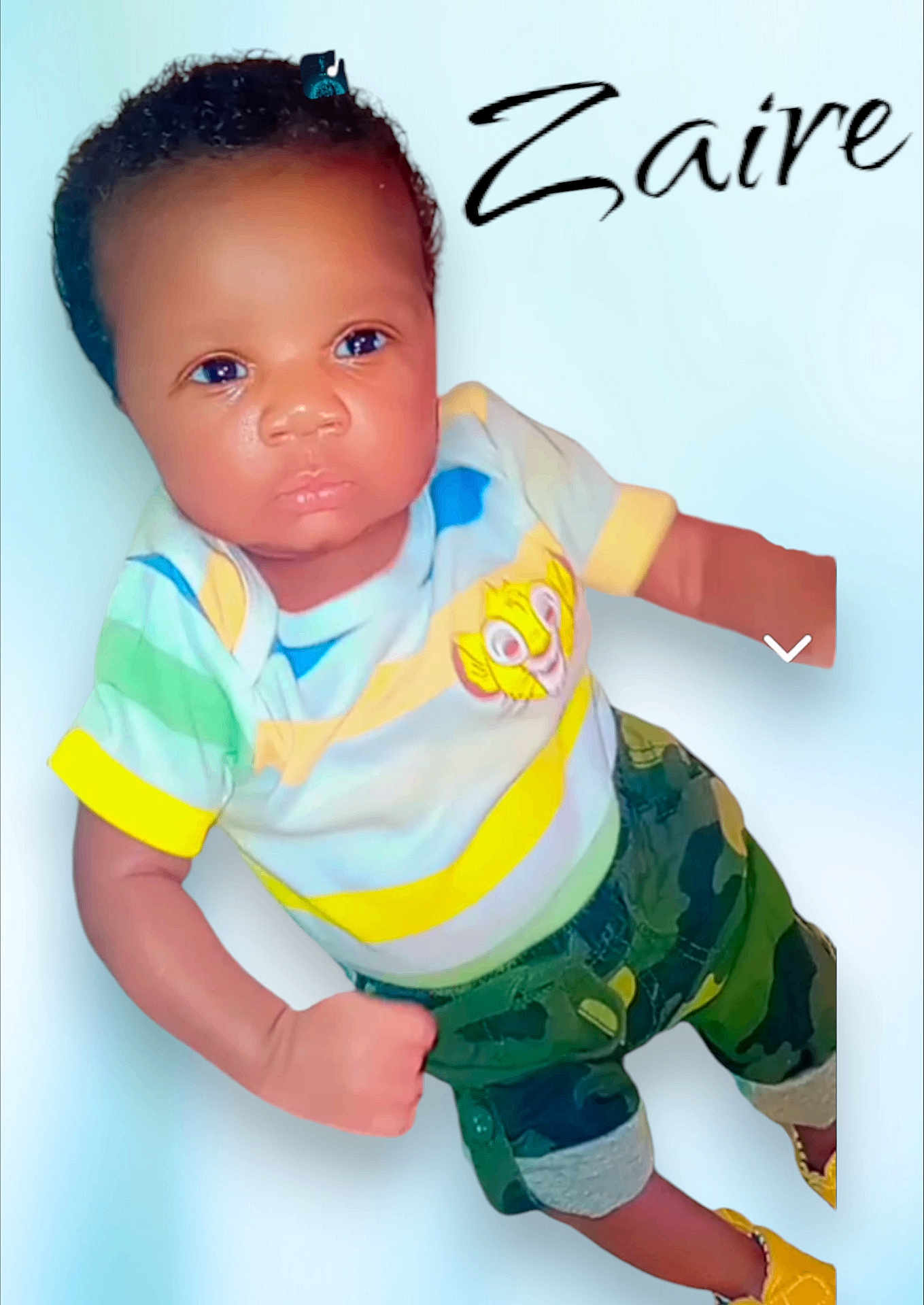 Zaire joined the competition — help win amazing prizes! baby, babylaughing, clothing, crawling, doll, dress, face, formalwear, happy, head, newborn, person, photography, portrait, shirt, sitting, sleeve, smile, t_shirt, toy