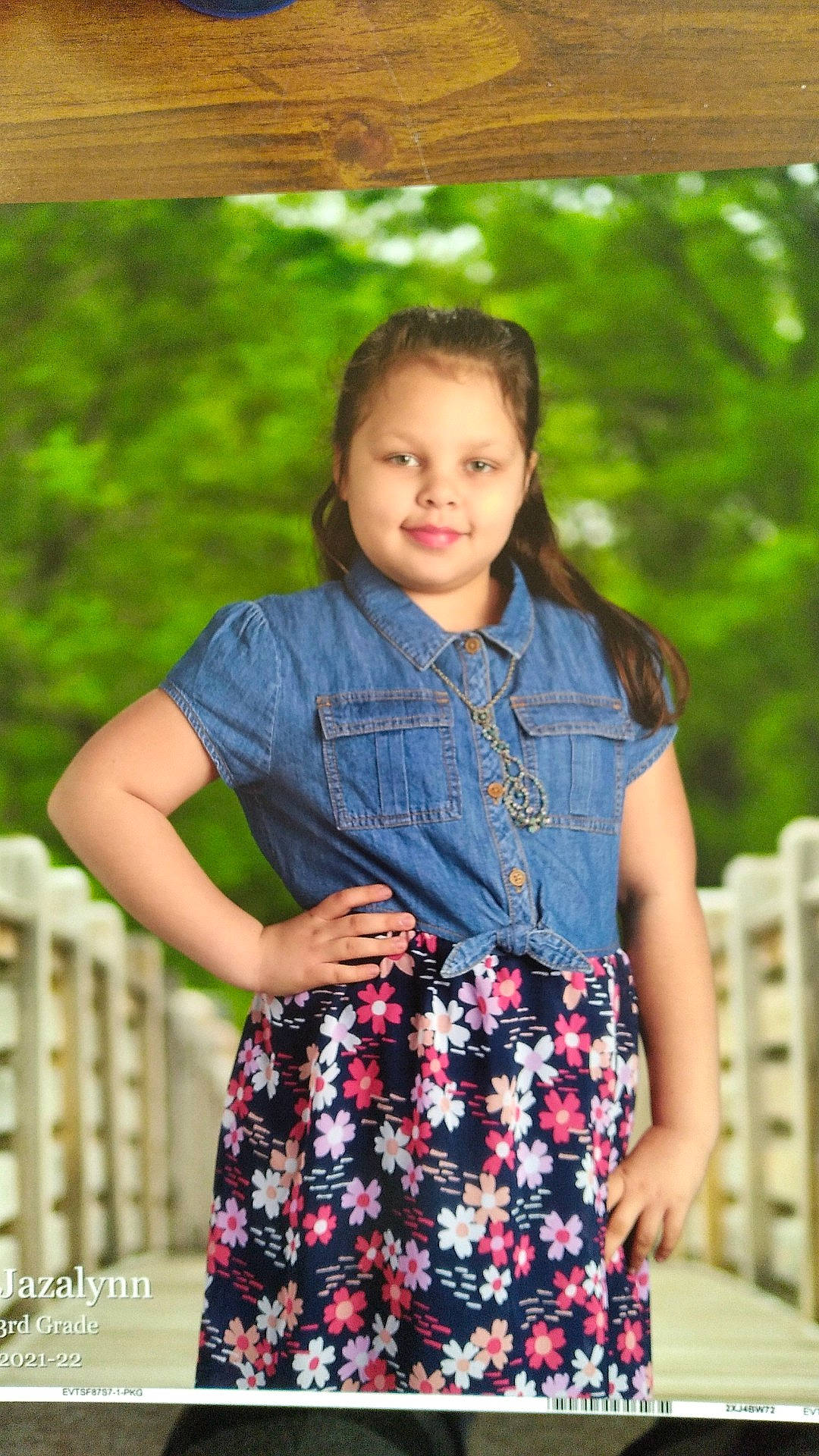 Jazalynn is registered to the contest to win money with this photo: child, clothing, collar, day_dress, dress, fashion, happy, joy, leisure, outerwear, pattern, person, plaid, plant, shoulder, sleeve, street_fashion, summer, t_shirt, tartan