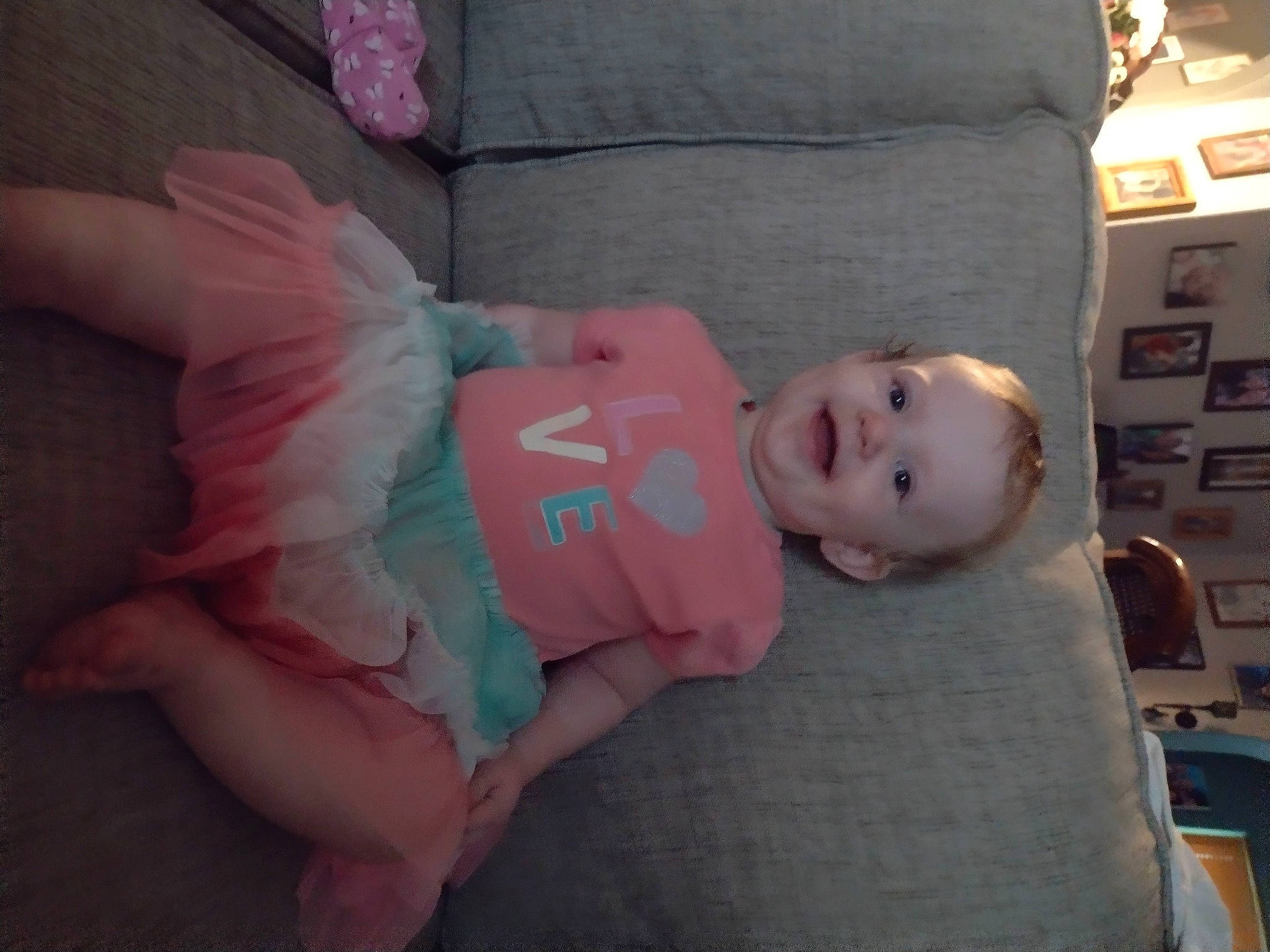 Annabelle joined the competition — help win amazing prizes! baby, baby_products, baby_toddler_clothing, cheek, child, comfort, flooring, joy, linens, person, pink, room, shelf, sitting, skin, sock, toddler