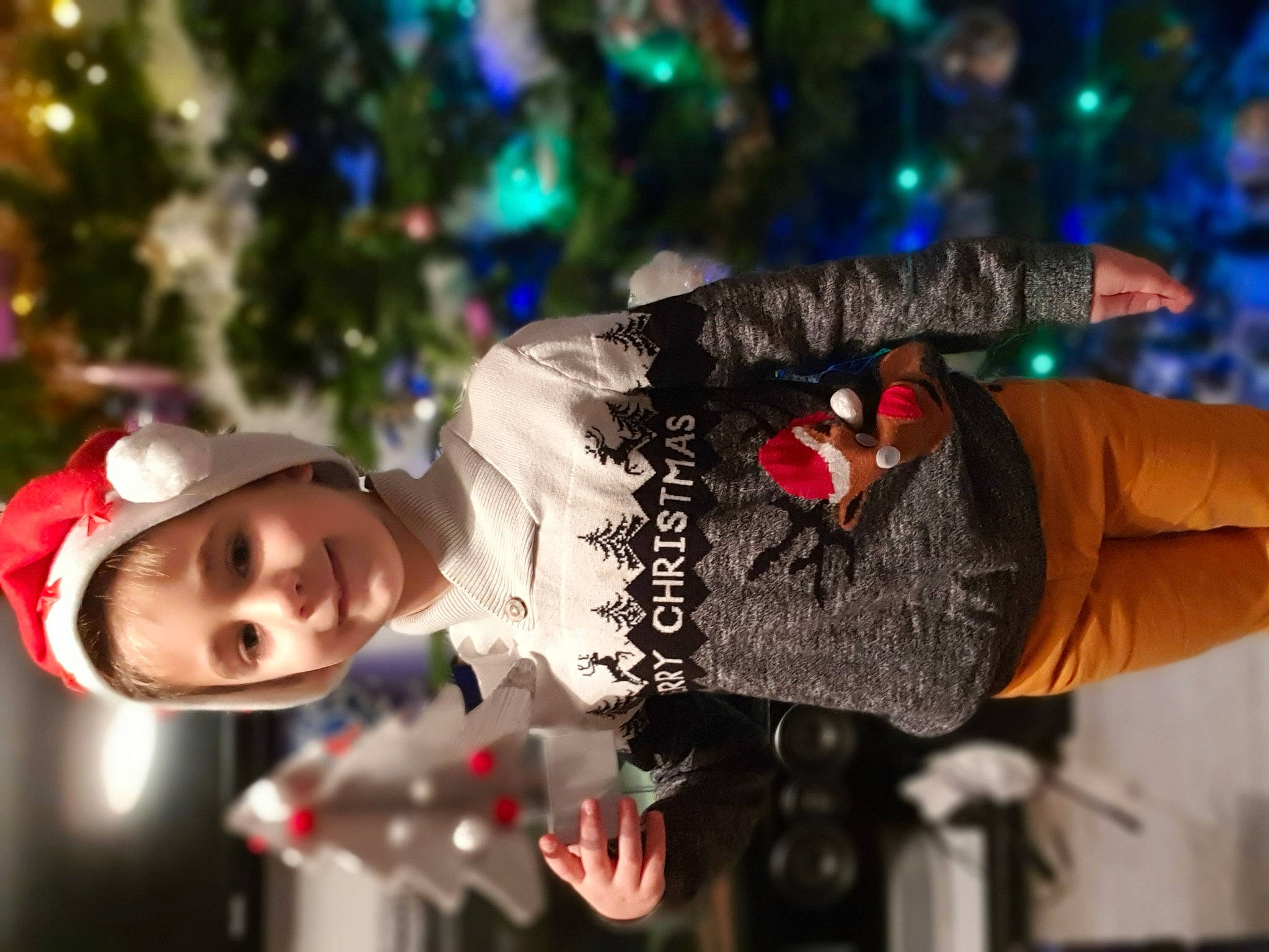 Lucas participe au concours pour gagner de l'argent avec cette photo : baby, baby_toddler_clothing, christmas, christmas_decoration, christmas_eve, christmas_lights, christmas_ornament, christmas_tree, conifer, costume_accessory, fir, happy, holiday, holiday_ornament, joy, ornament, person, pine, pine_family, silvertip_fir