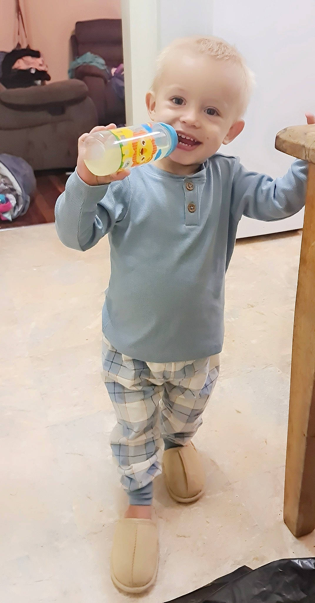 Lochlan joined the competition — help win amazing prizes! baby, baby_toddler_clothing, cheek, chin, elbow, face, facial_expression, finger, fun, gesture, joint, joy, mouth, nose, person, shoulder, skin, sleeve, t_shirt, thigh