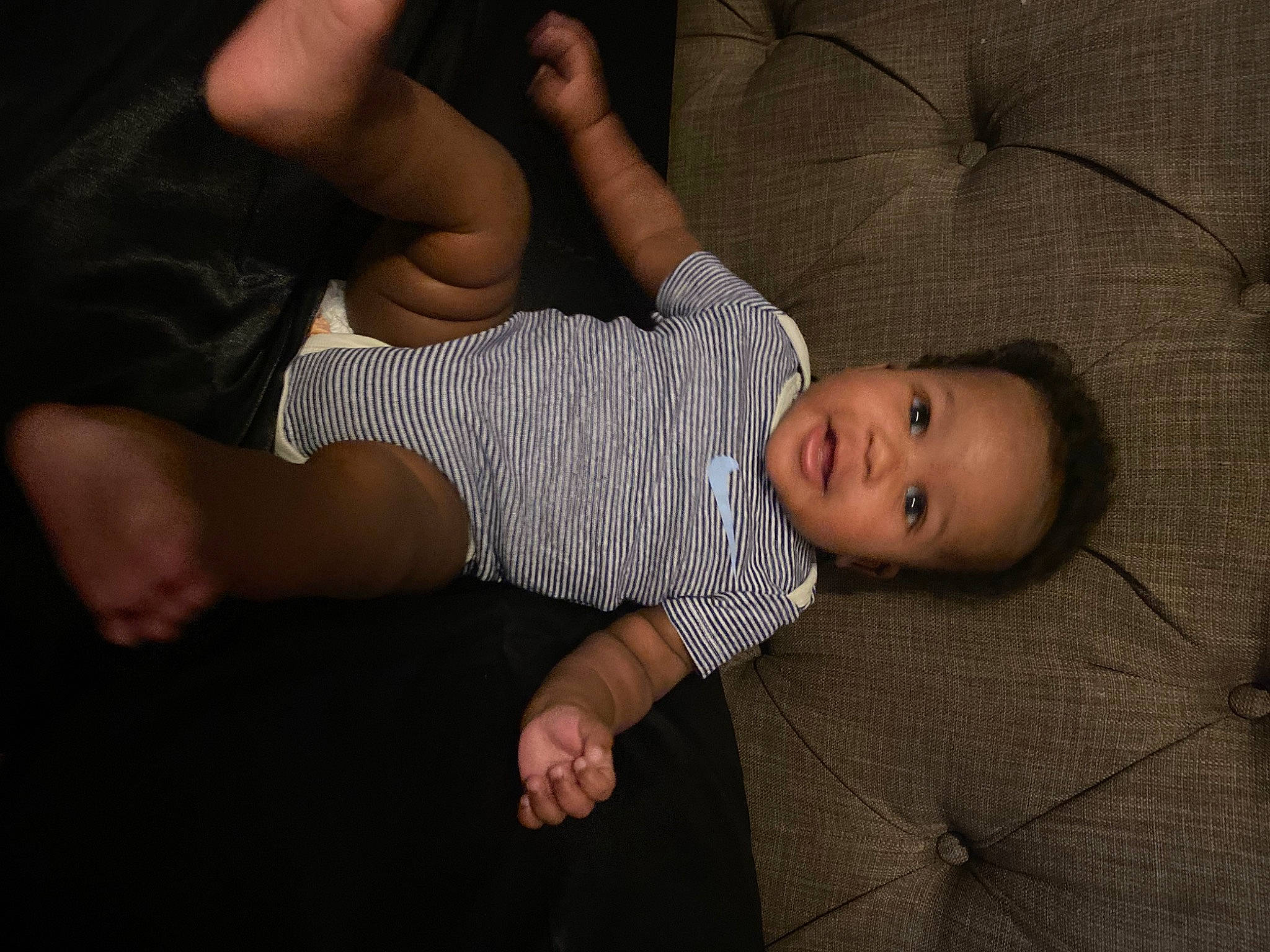 Khaiel is registered to the contest to win money with this photo: baby, baby_toddler_clothing, cheek, comfort, darkness, elbow, finger, flash_photography, fun, gesture, grass, human_leg, knee, mouth, nose, person, skin, sleeve, toddler, trunk