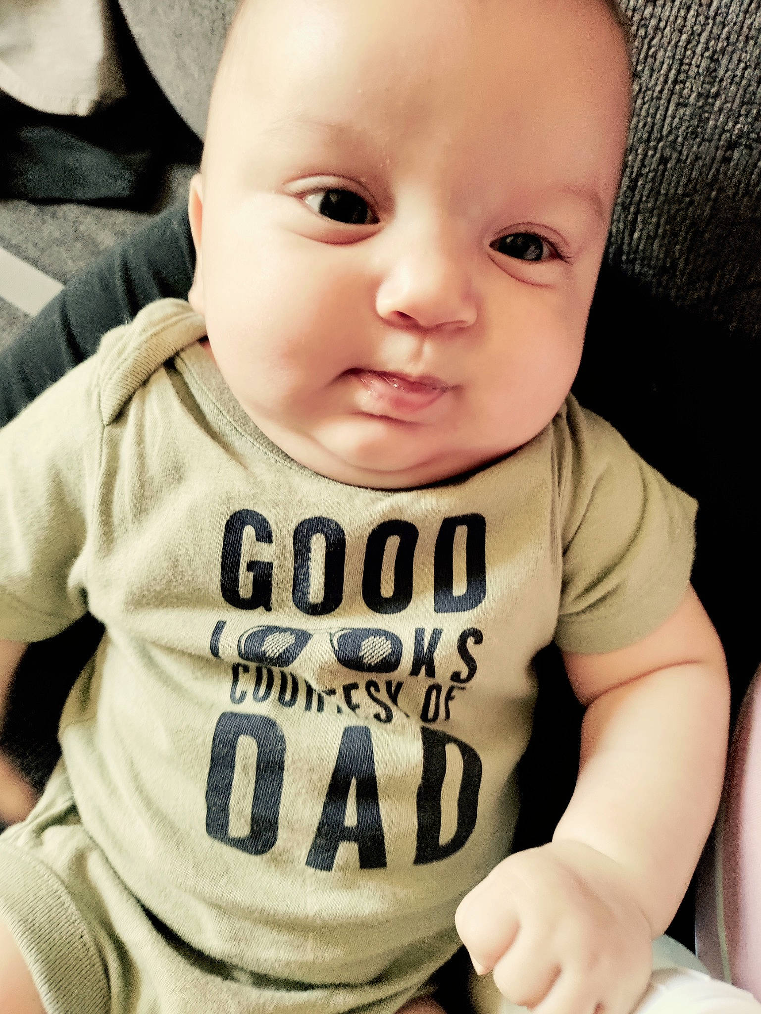 Dominik joined the competition — help win amazing prizes! arm, baby_toddler_clothing, cheek, chin, clothing, eye, eyebrow, facial_expression, lip, mammal, neck, nose, outerwear, person, product, skin, sleeve, standing, t_shirt, vertebrate