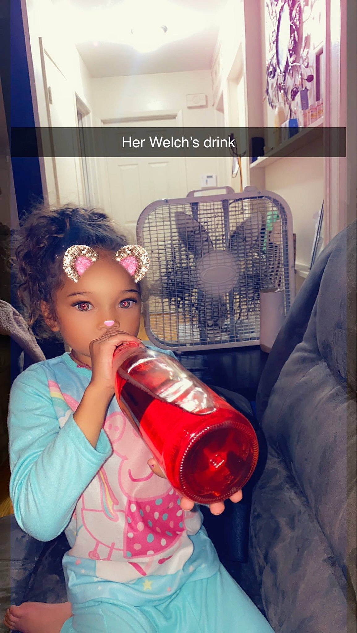 Honesty is registered to the contest to win money with this photo: baby, baby_toddler_clothing, child, drink, drinking, drinkware, fun, happy, leisure, magenta, person, plastic, plastic_bottle, play, room, shoulder, sitting, skin, toddler, water