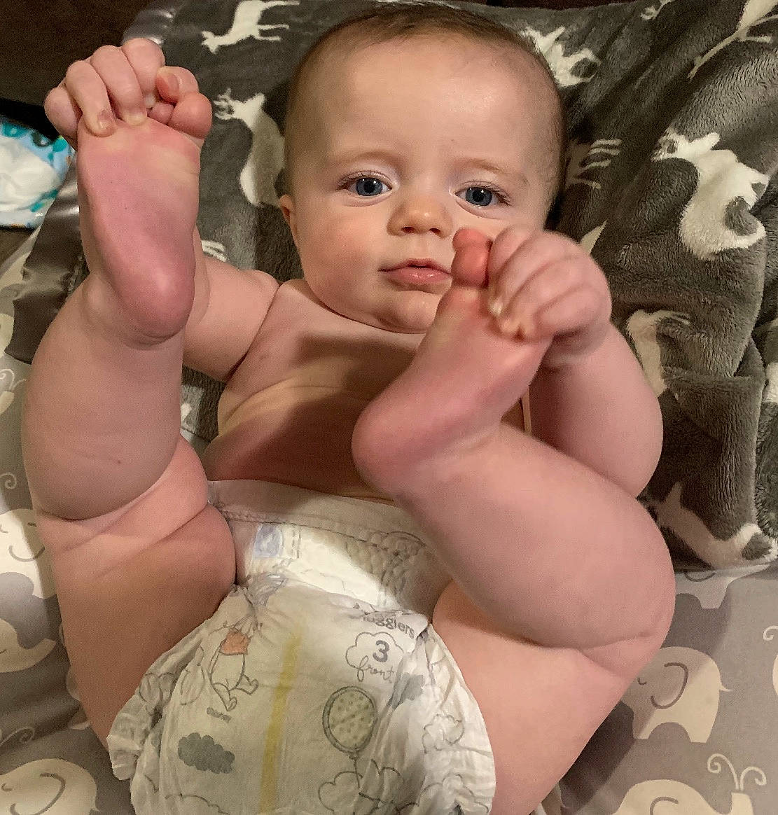 Barrett joined the competition — help win amazing prizes! arm, baby, barefoot, cheek, child, eye, face, finger, foot, hand, head, leg, mouth, muscle, nail, person, skin, sole, thumb, toddler