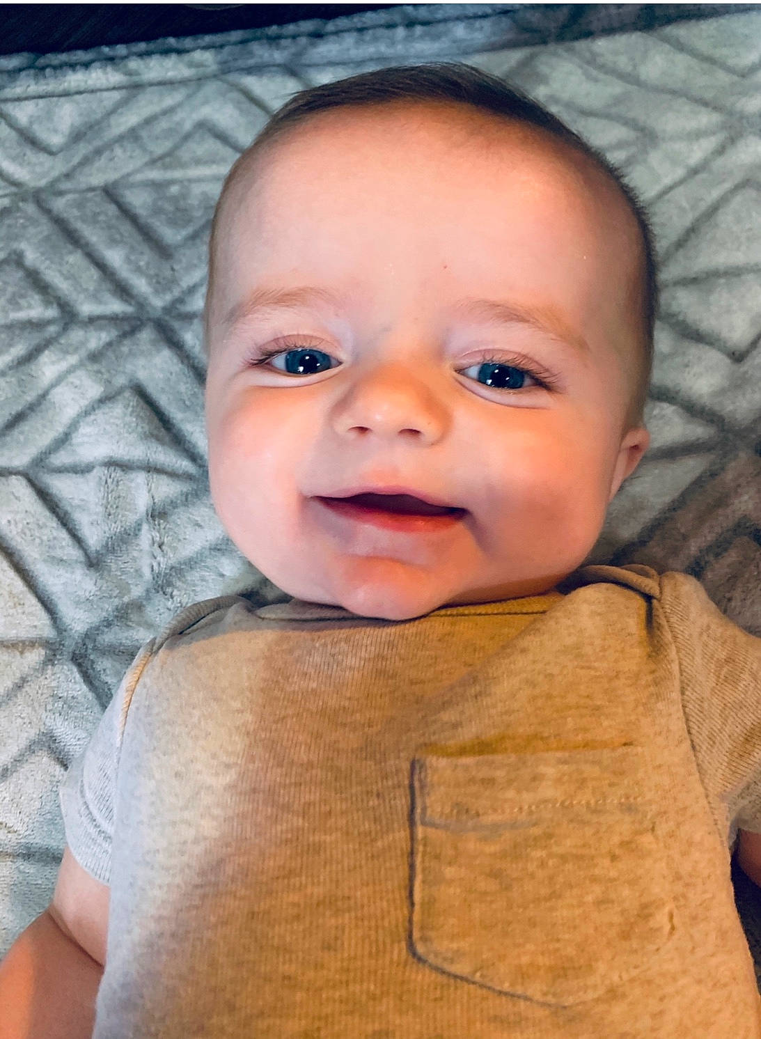 Barrett is registered to the contest to win money with this photo: baby, cheek, child, chin, eye, face, facial_expression, forehead, head, lip, mouth, nose, person, portrait, skin, smile, toddler