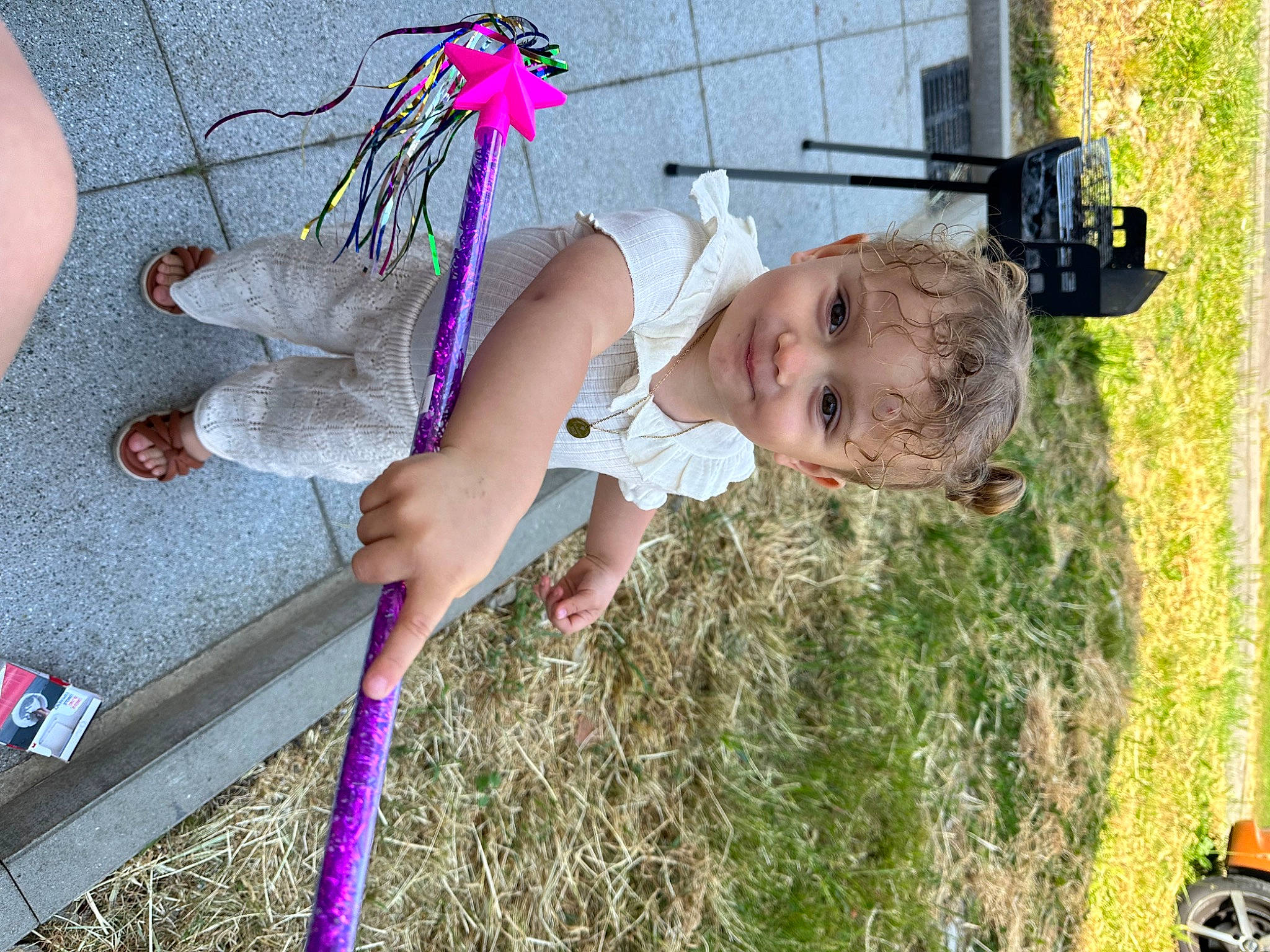 Valentina participe au concours pour gagner de l'argent avec cette photo : baby, baby_toddler_clothing, child, fun, grass, happy, joy, landscape, leisure, magenta, people_in_nature, person, plant, play, smile, soil, toddler, vacation, yard