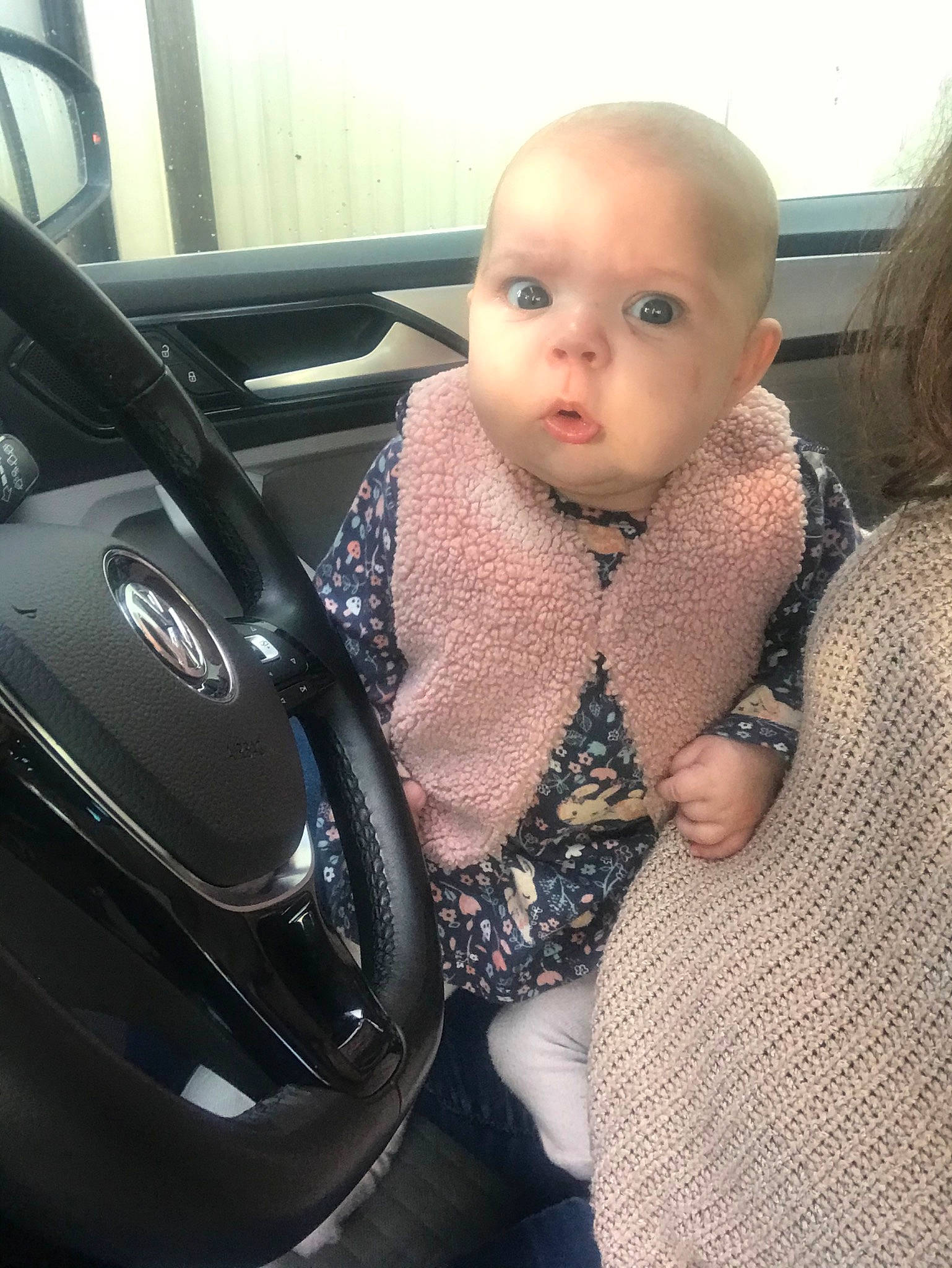 Chloe joined the competition — help win amazing prizes! auto_part, baby, car, car_seat, car_seat_cover, child, city_car, driving, face, family_car, head, person, plant, product, sitting, steering_part, steering_wheel, toddler, vacation, vehicle