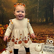 Kinsley joined the competition — help win amazing prizes! autumn, blanket, boots, child, cute, decor, dress, fall, happy, holiday, leaves, outdoor, owl, plush_toy, portrait, pumpkin, seasonal, sign, smile, toddler