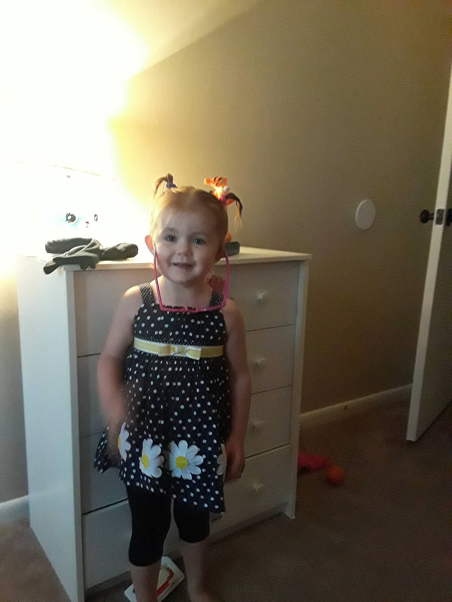 Lilyanne joined the competition — help win amazing prizes! arm, child, clothing, day, design, dress, fun, girl, hair, joint, joy, organ, outerwear, pattern, person, polka_dot, product, room, shoulder, standing