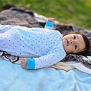 Julian is registered to the contest to win money with this photo: baby, blanket, child, cozy, curious, daylight, face, grass, head, infant, lying_down, nature, onesie, outdoor, patterned_blanket, peaceful, portrait, relaxing, soft_texture, young_child