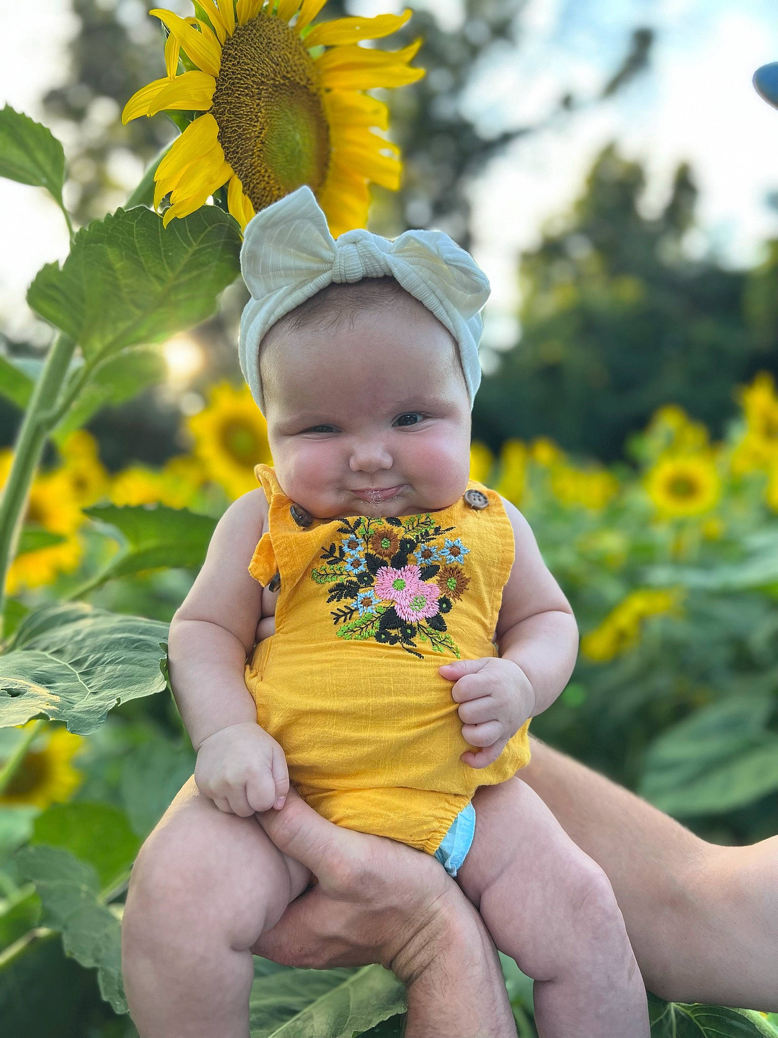 Elaine joined the competition — help win amazing prizes! baby, baby_toddler_clothing, botany, child, flower, flowering_plant, fun, grass, happy, hat, leisure, people_in_nature, person, petal, plant, sitting, summer, sun_hat, thigh, toddler
