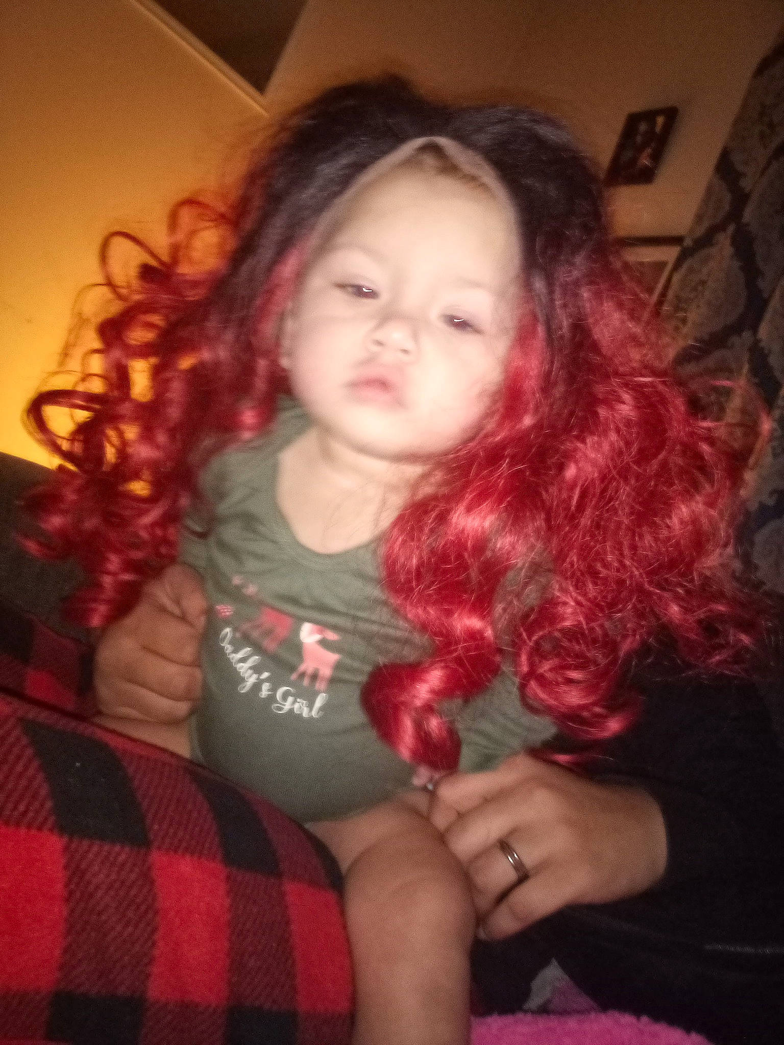 Amarianna Kelly joined the competition — help win amazing prizes! cheek, chin, ear, eyebrow, eyelash, hair, happy, head, human_body, iris, lip, mouth, organ, person, pink, red, shoulder, skin, sleeve, tartan