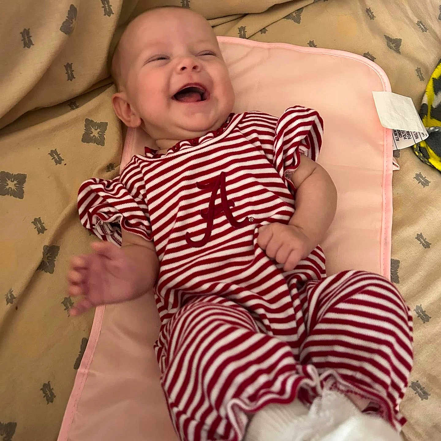 Cairah Micheal Pike is registered to the contest to win money with this photo: baby, babylaughing, face, happy, head, person, skin, tattoo